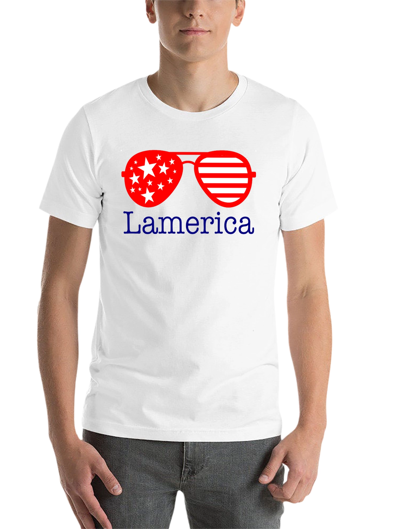 Black Patriotic Sunglasses T-Shirt: Lamerica Design view 14
