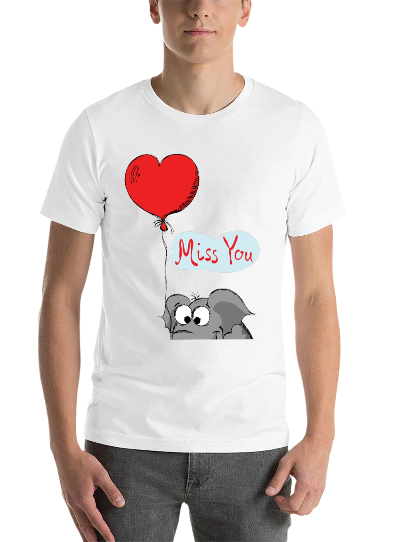 Black Cute Elephant Miss You T-Shirt view 14