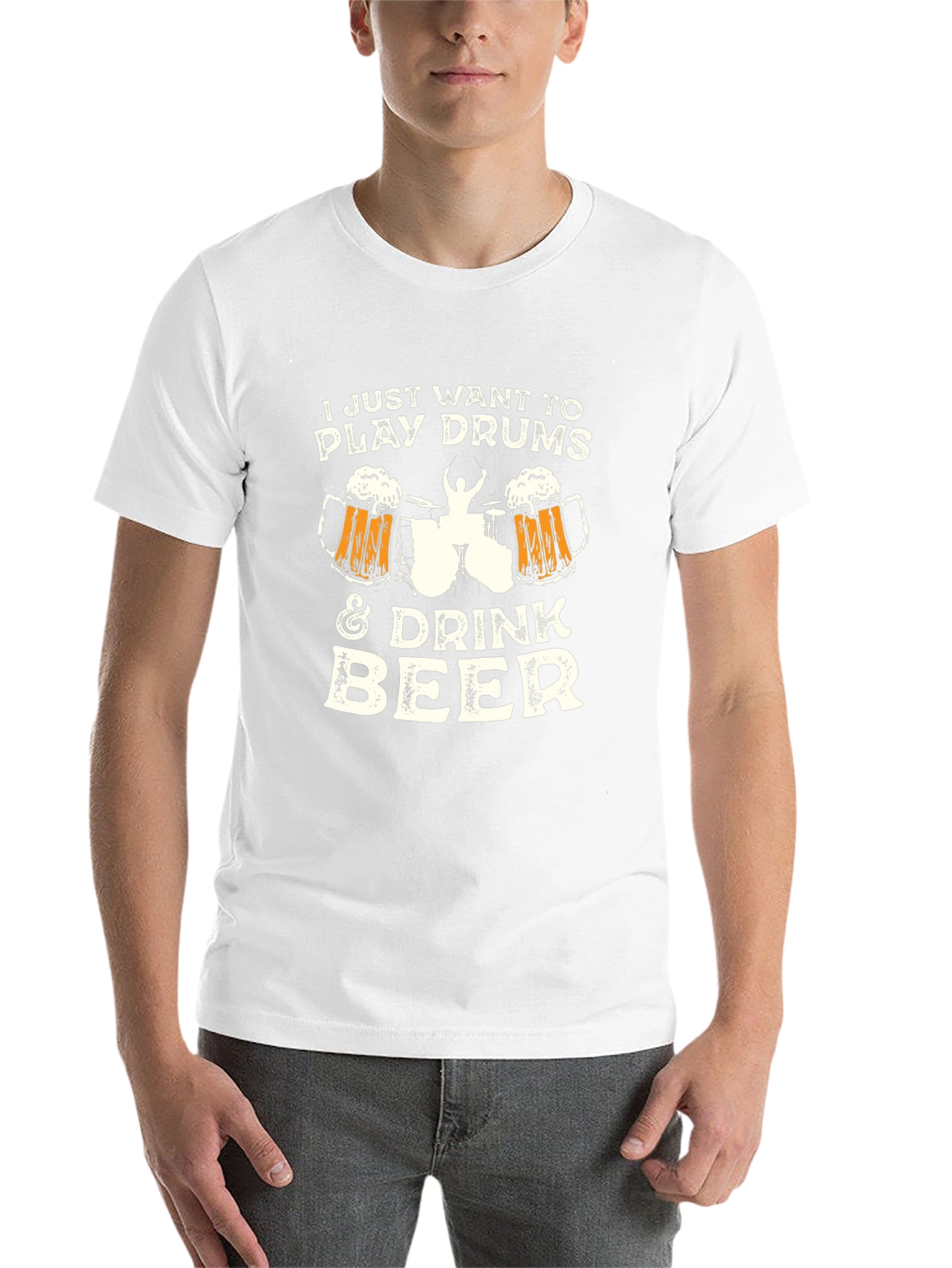 Black Play Drums & Drink Beer Graphic T-Shirt view 14
