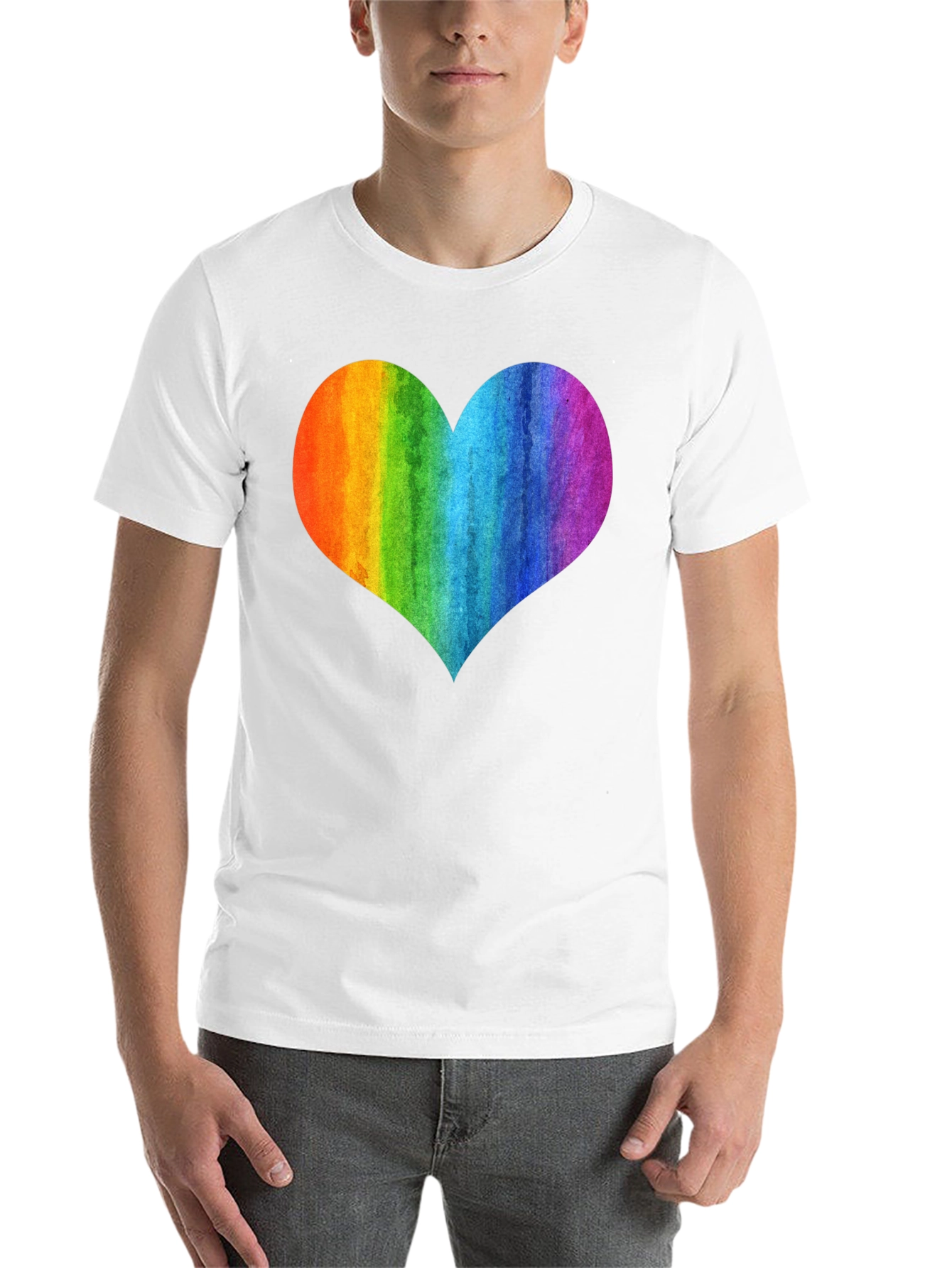 Black Rainbow Heart Graphic Black T-Shirt view 14