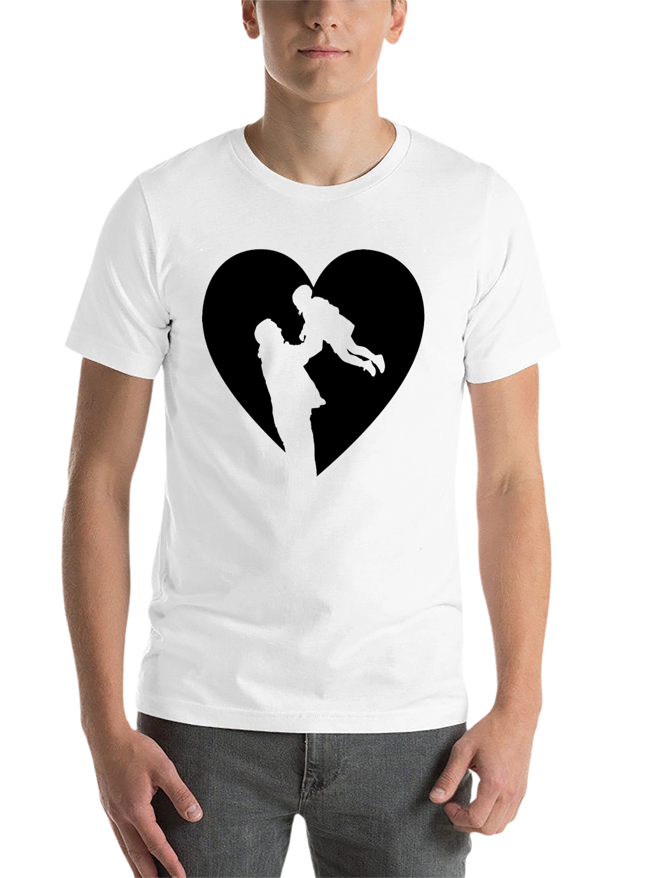 Black Heart Silhouette Graphic Tee - Father & Child view 14
