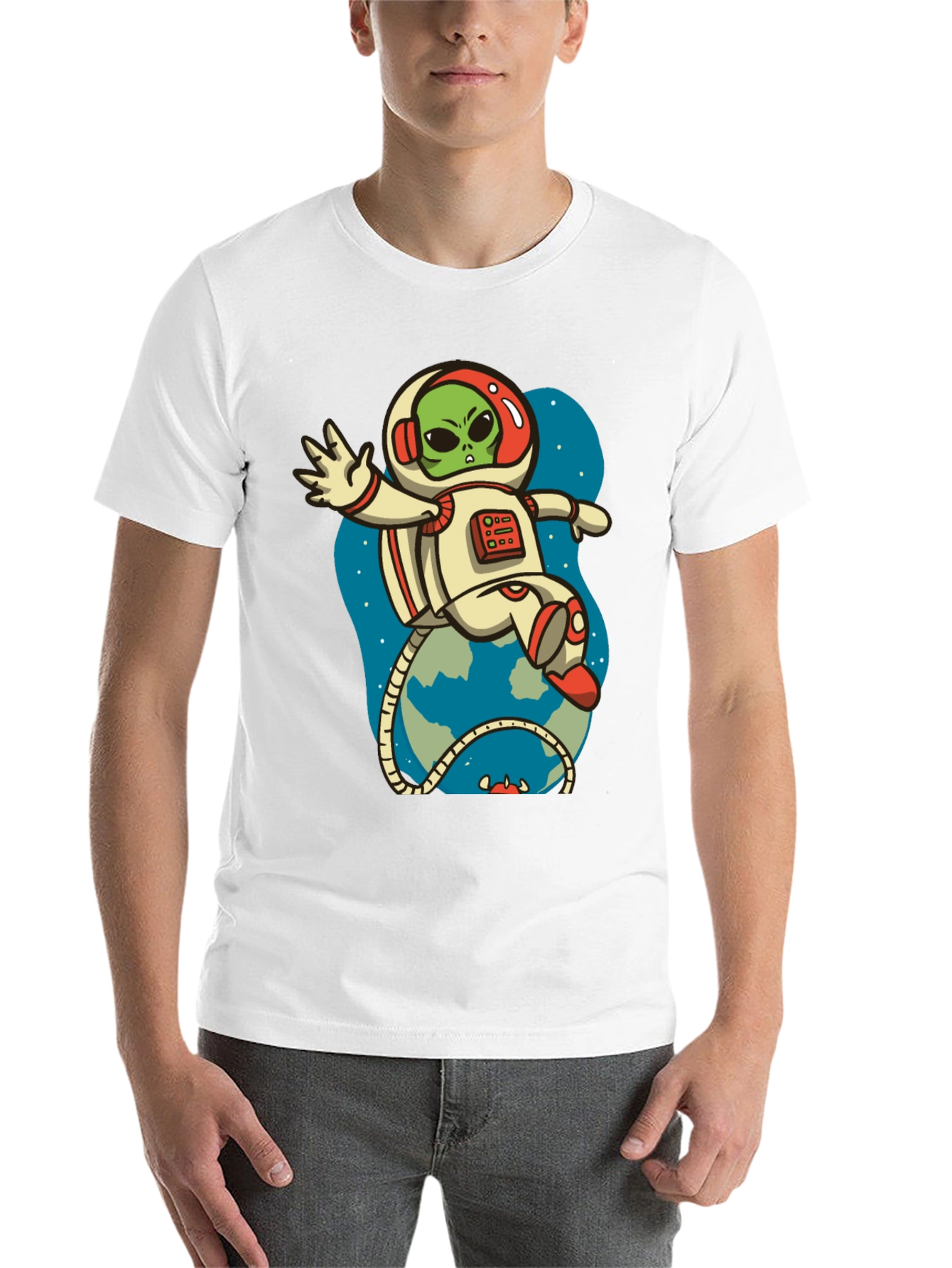 Black Alien Astronaut Graphic Tee view 14