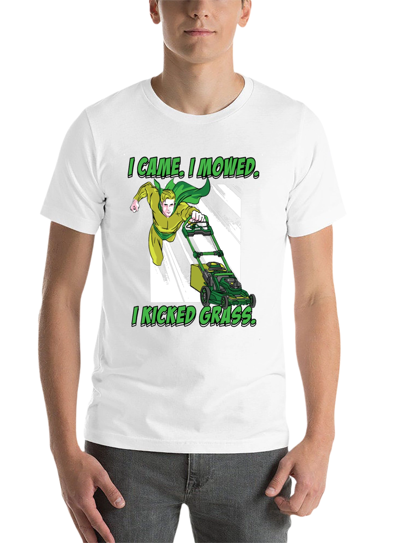 Black I Came I Mowed T-Shirt, Lawn Care Humor view 14