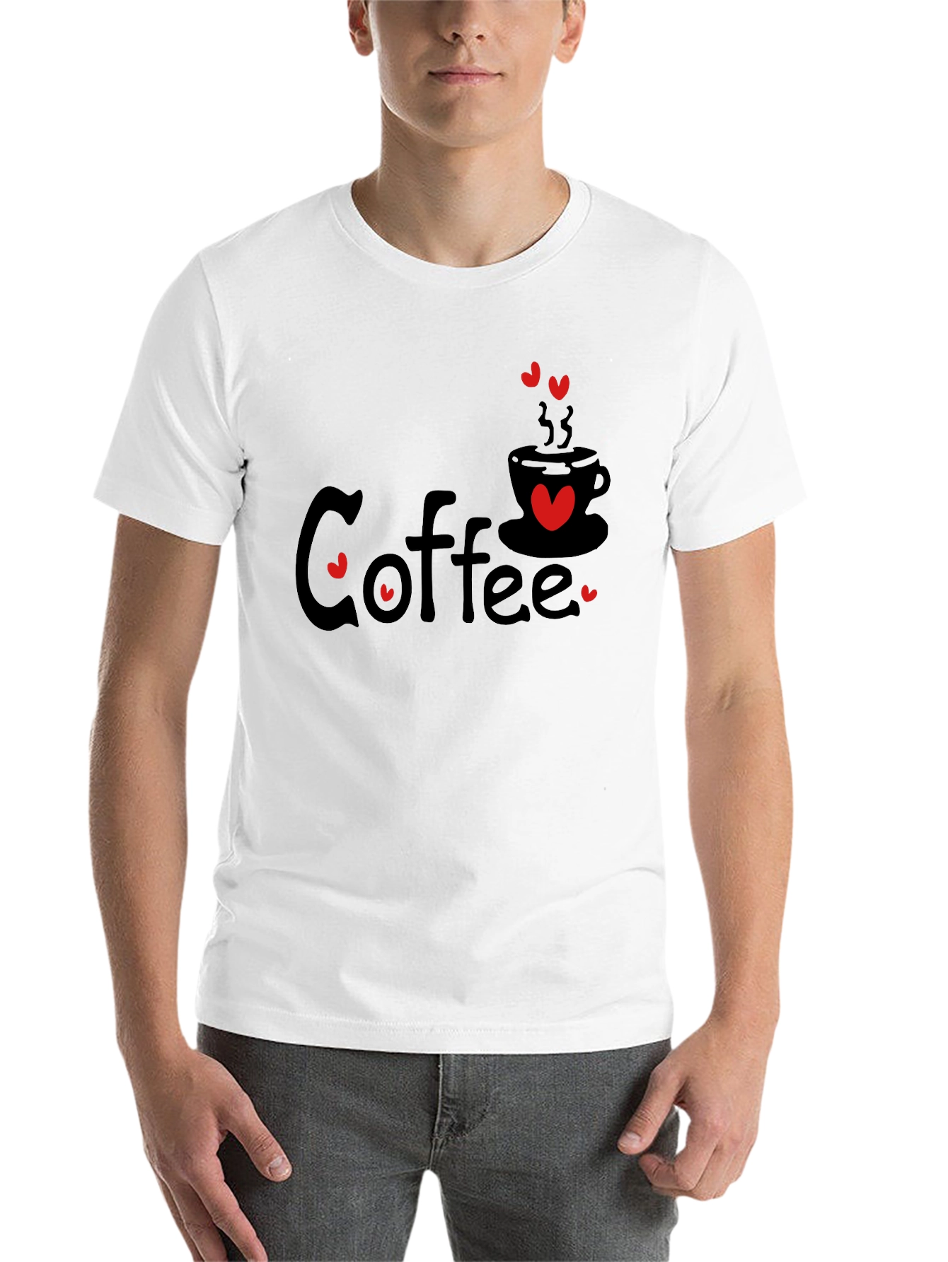 Black Coffee Lover Heart Tee - Black Unisex T-Shirt view 14