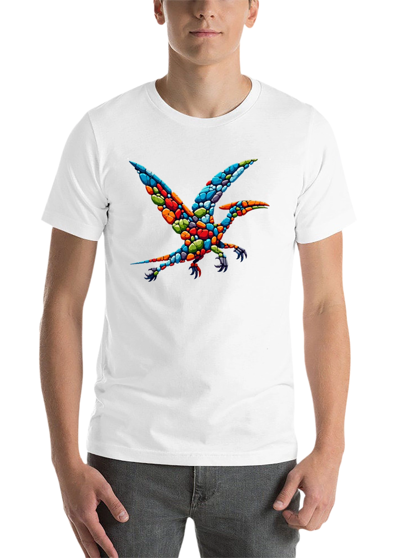 Black Colorful Pterodactyl Graphic Tee - Black view 14
