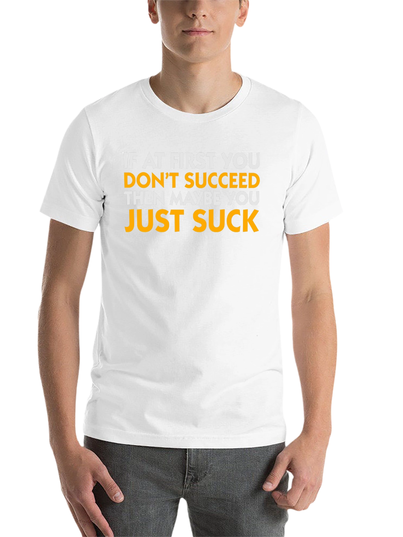 Black Funny Sarcastic T-Shirt - If At First You Don't Succeed view 14