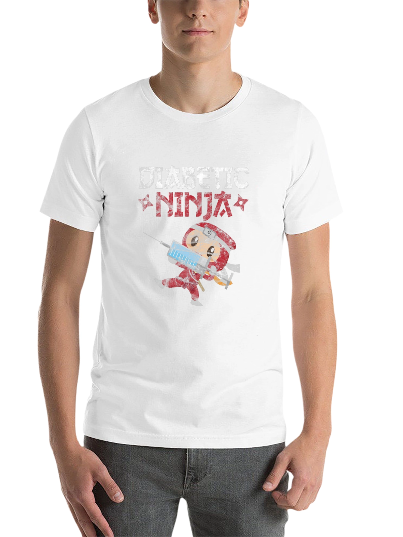 Black Diabetic Ninja Novelty T-Shirt view 14