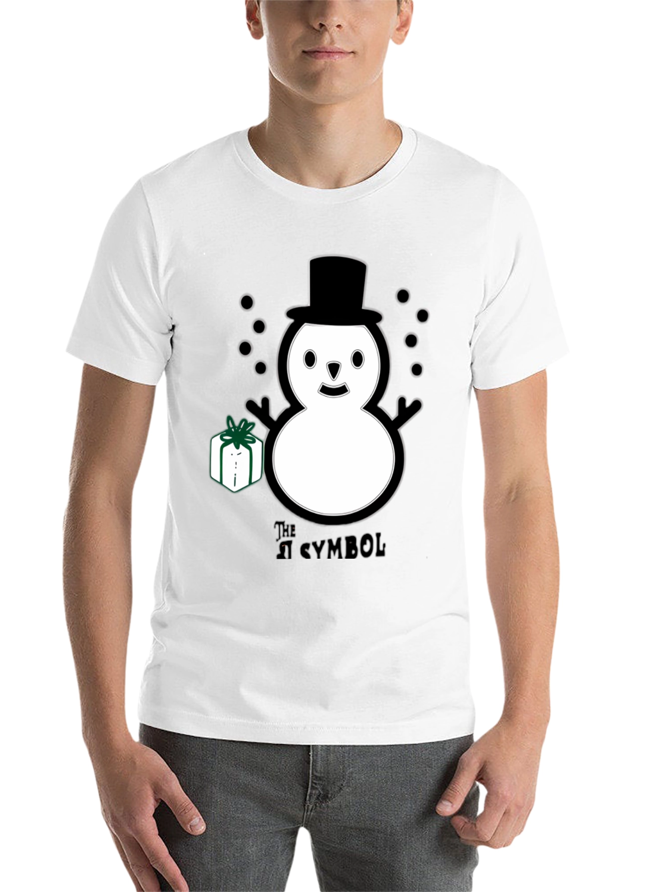Black Whimsical Snowman T-Shirt view 14