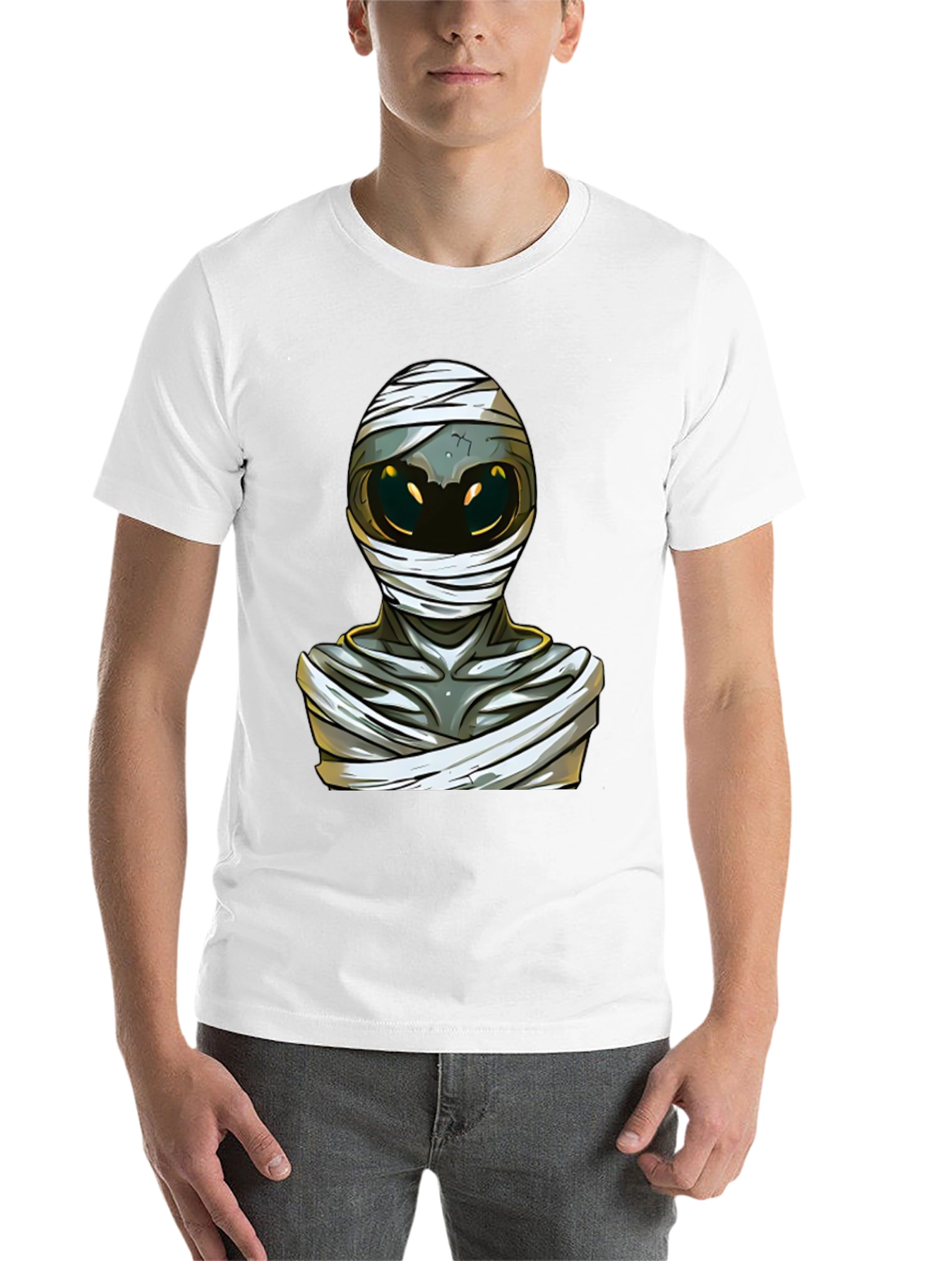 Black Mummy Graphic Tee - Unique Halloween Design view 14