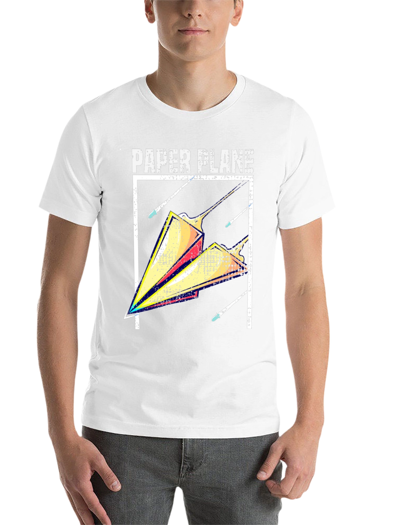 Black Paper Plane Graphic Tee - Modern Casual Style view 14