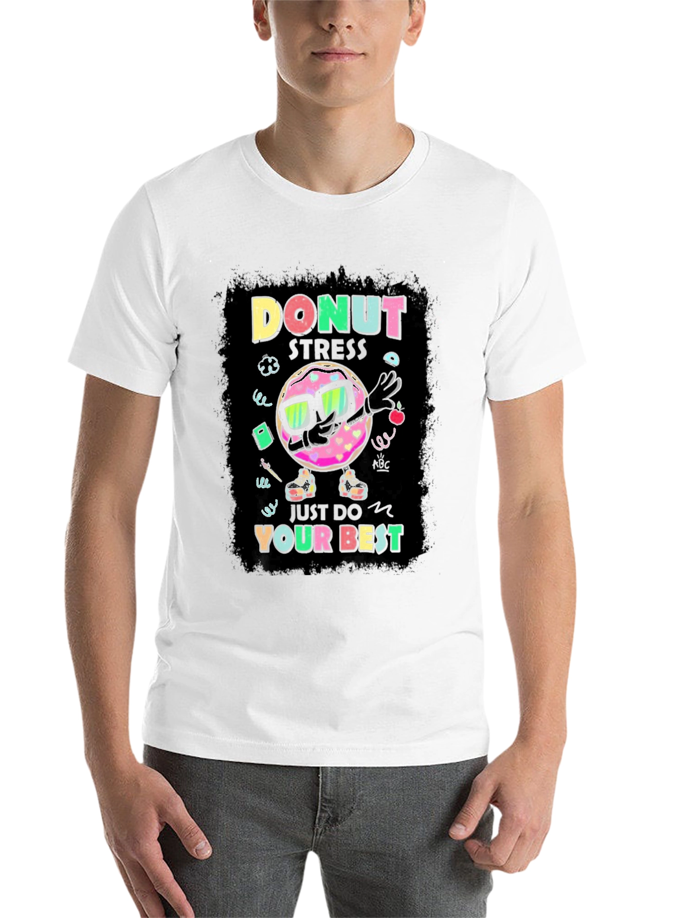 Black Donut Stress T-Shirt - Funny Motivational Tee view 14