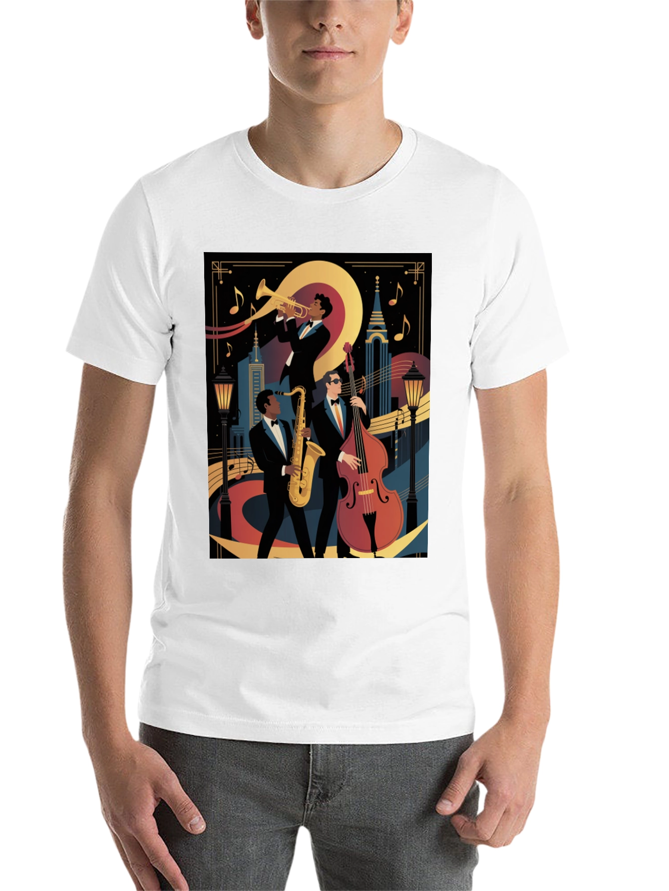 Black Jazz Band Graphic Black T-Shirt view 14