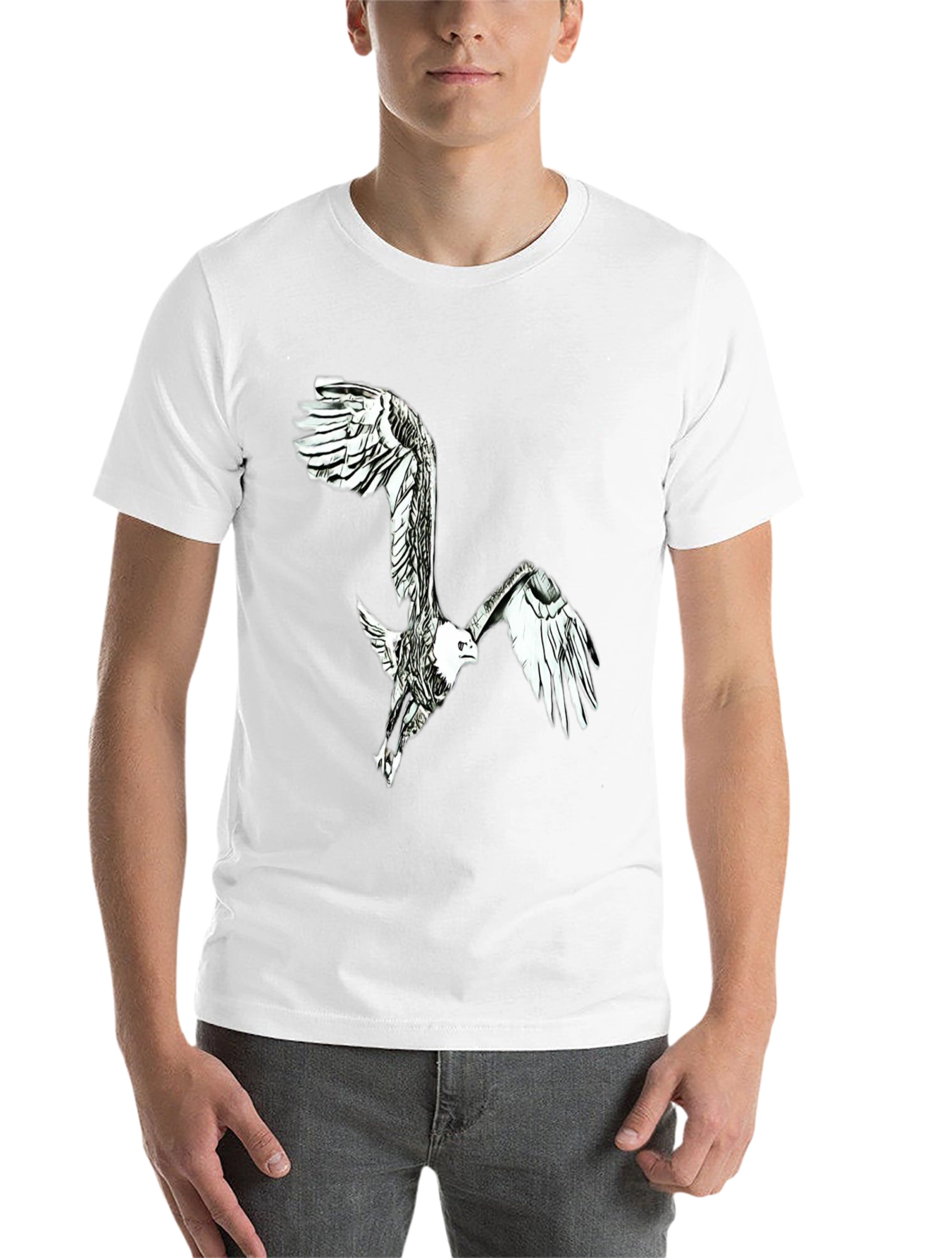 Black Eagle Graphic Black T-Shirt - Men's Fashion view 14
