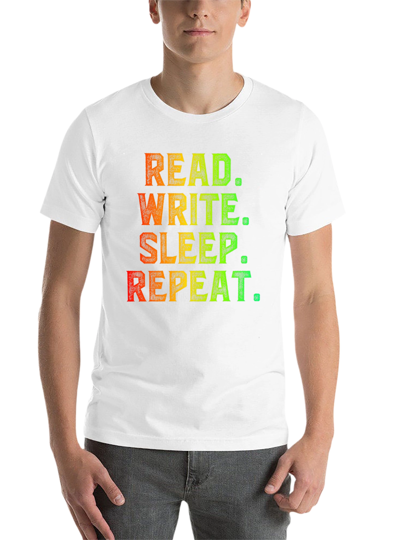Black Read Write Sleep Repeat Graphic T-Shirt view 14