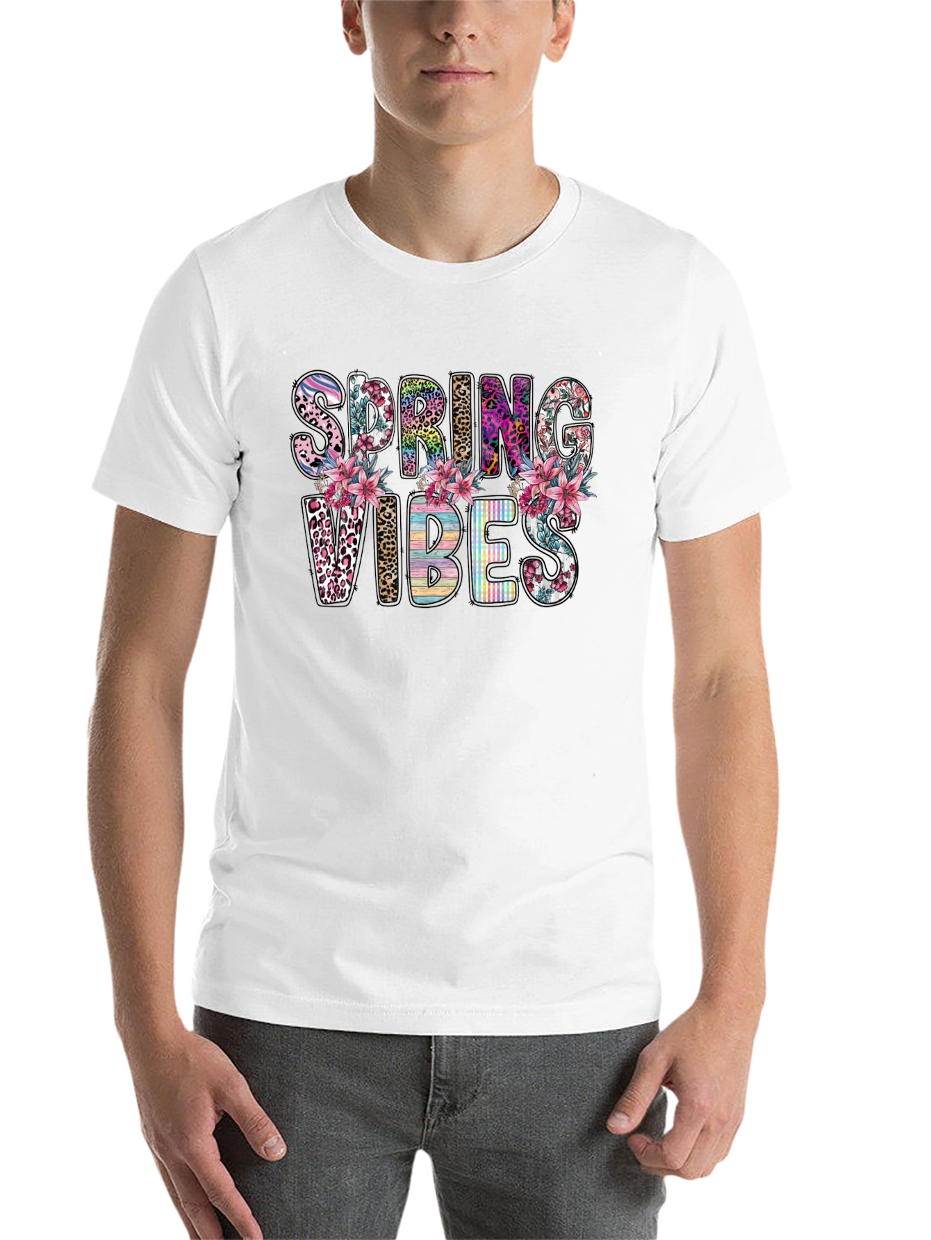 Black Spring Vibes Floral Graphic T-Shirt view 14