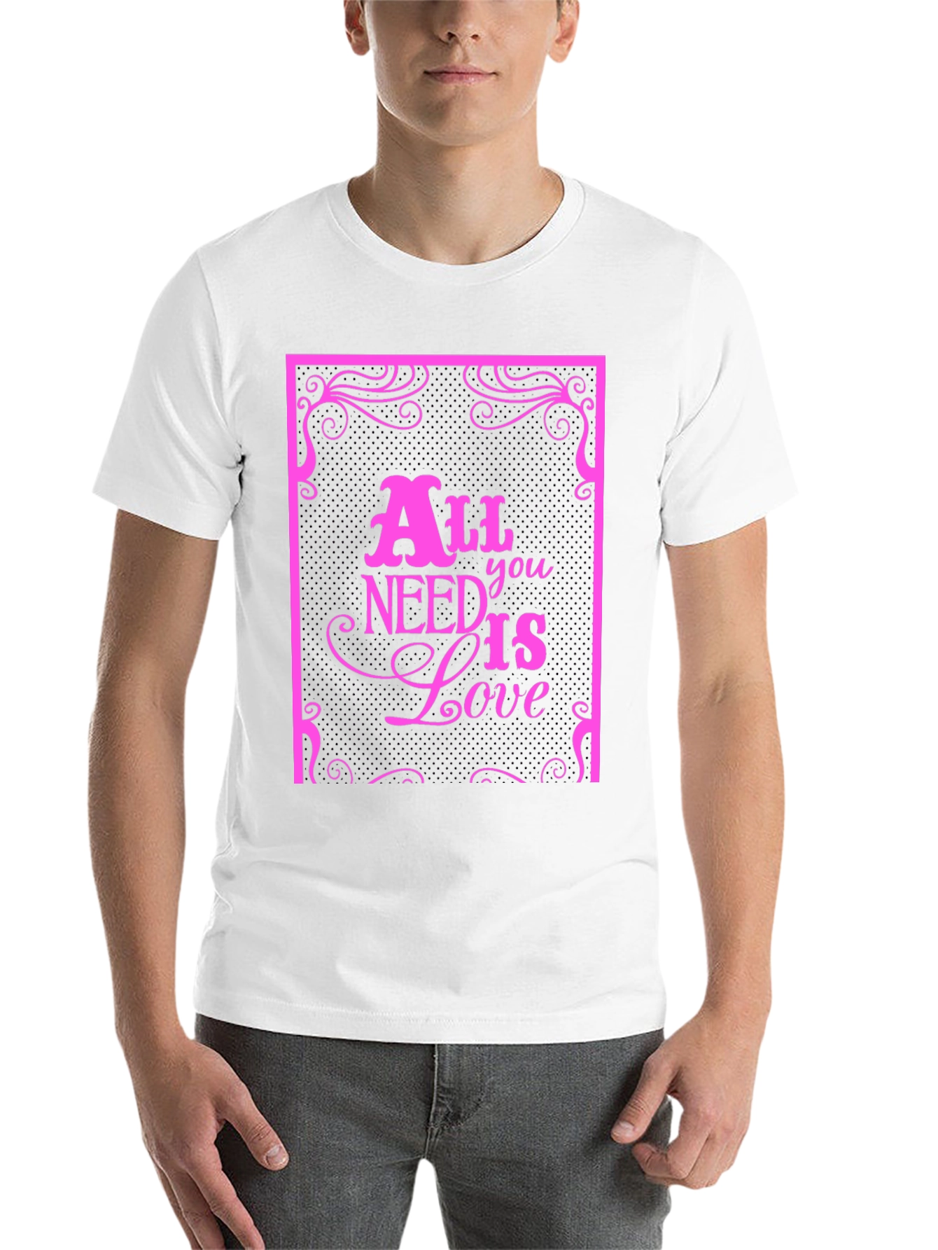 Black All You Need Is Love Graphic Tee view 14