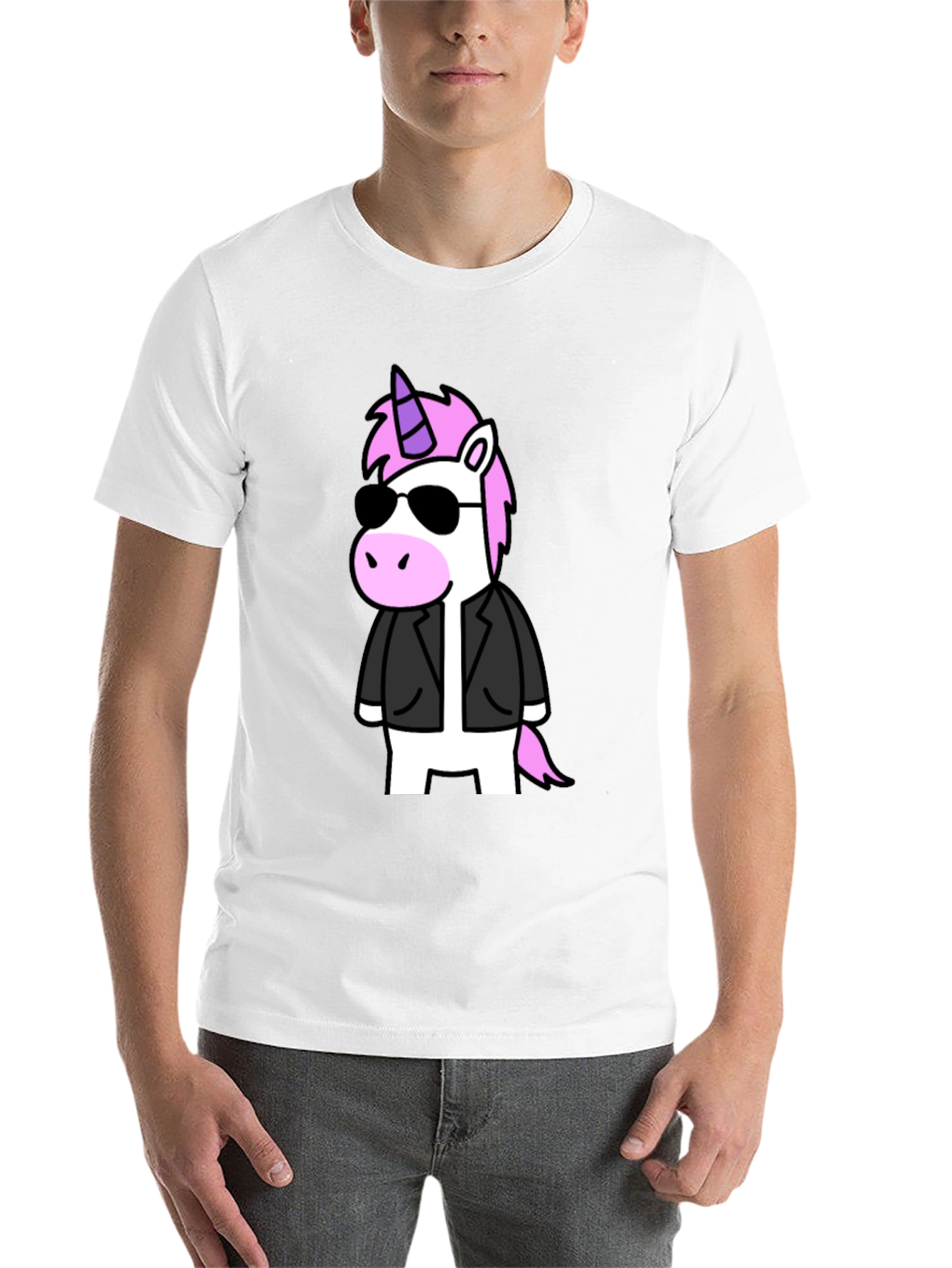 Black Cool Unicorn Graphic T-Shirt - Black view 14