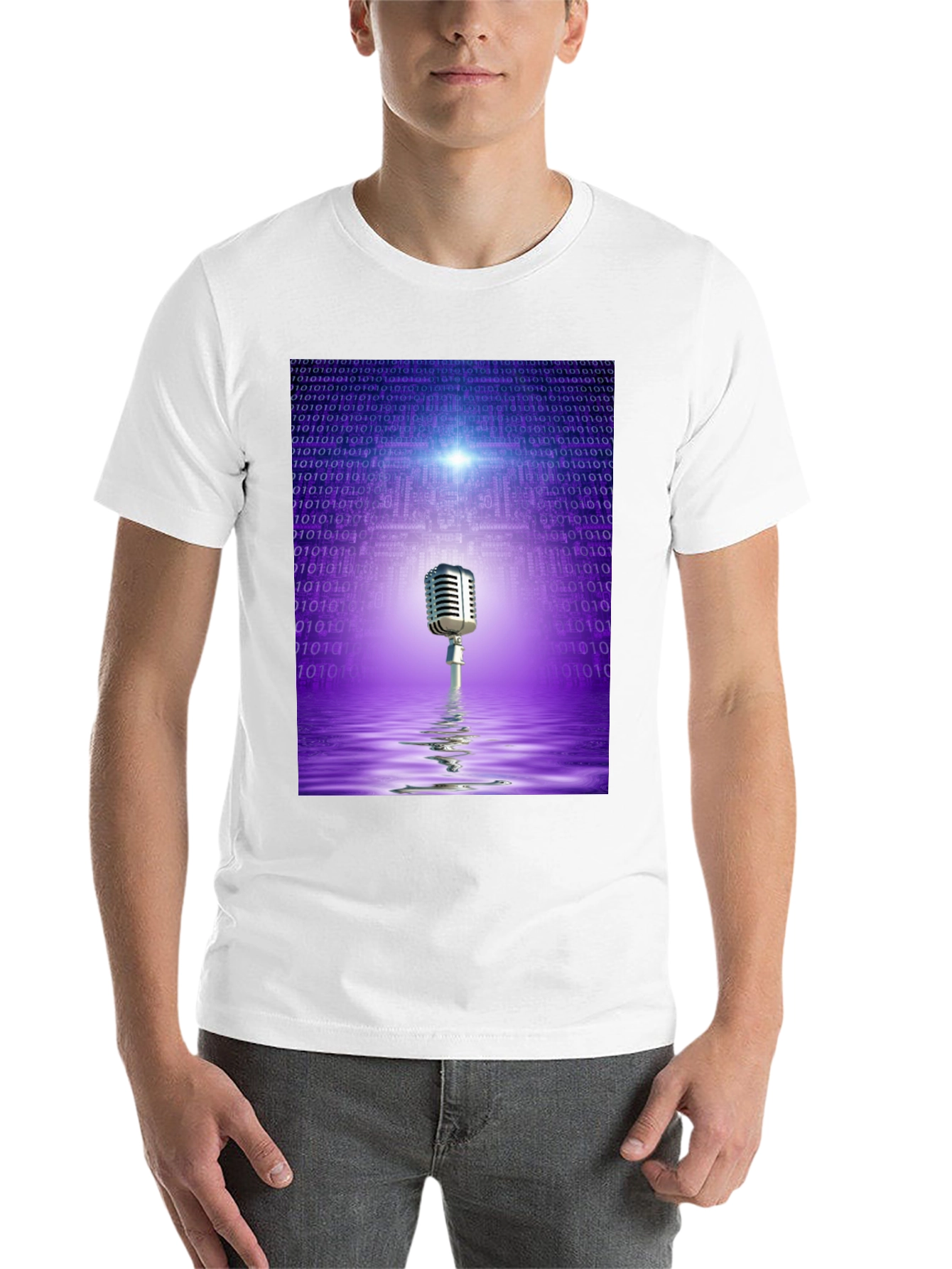 Black Retro Tech Microphone T-Shirt - Black view 14
