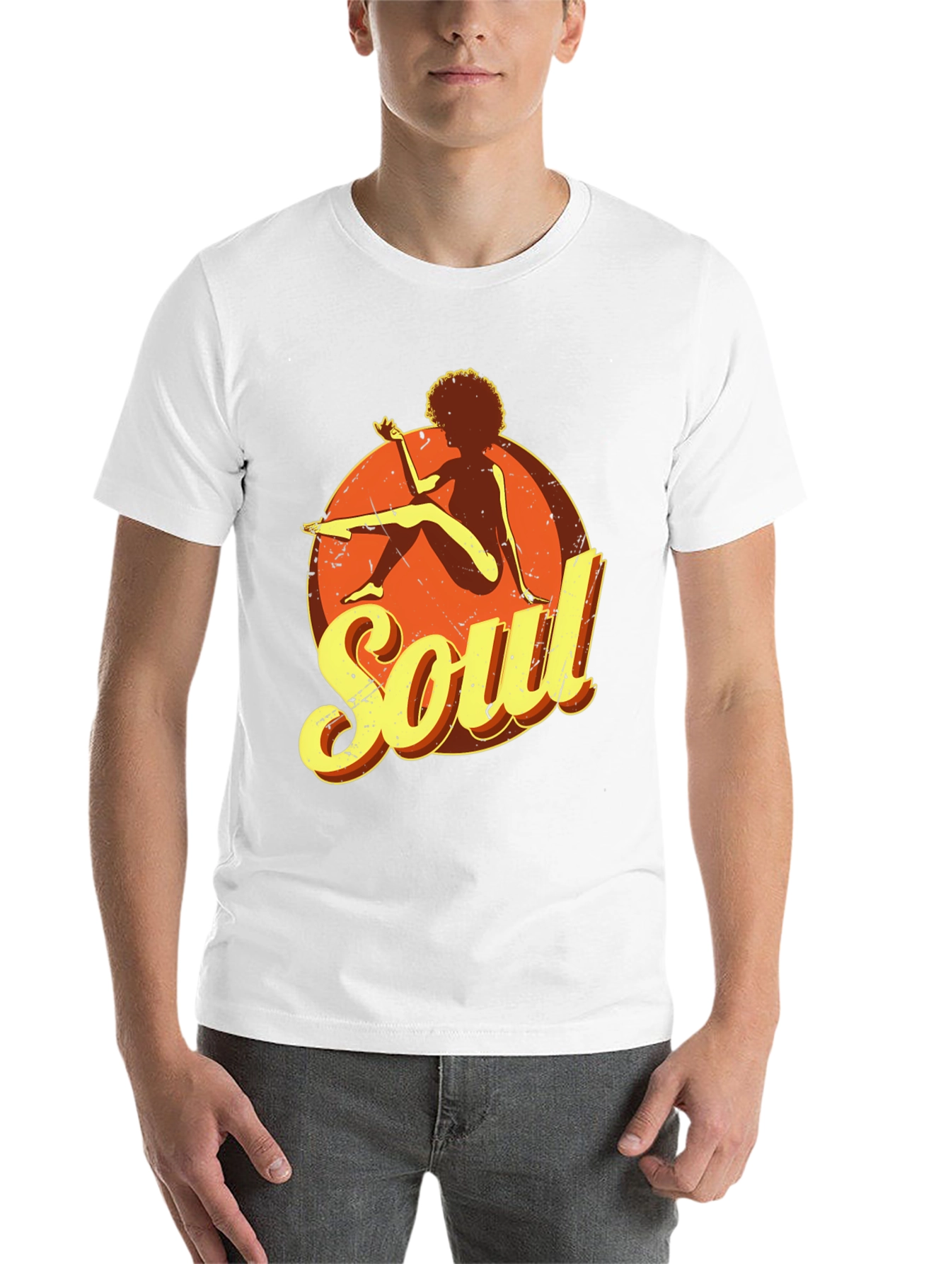 Black Retro Soul Graphic Tee - Vintage Style T-Shirt view 14