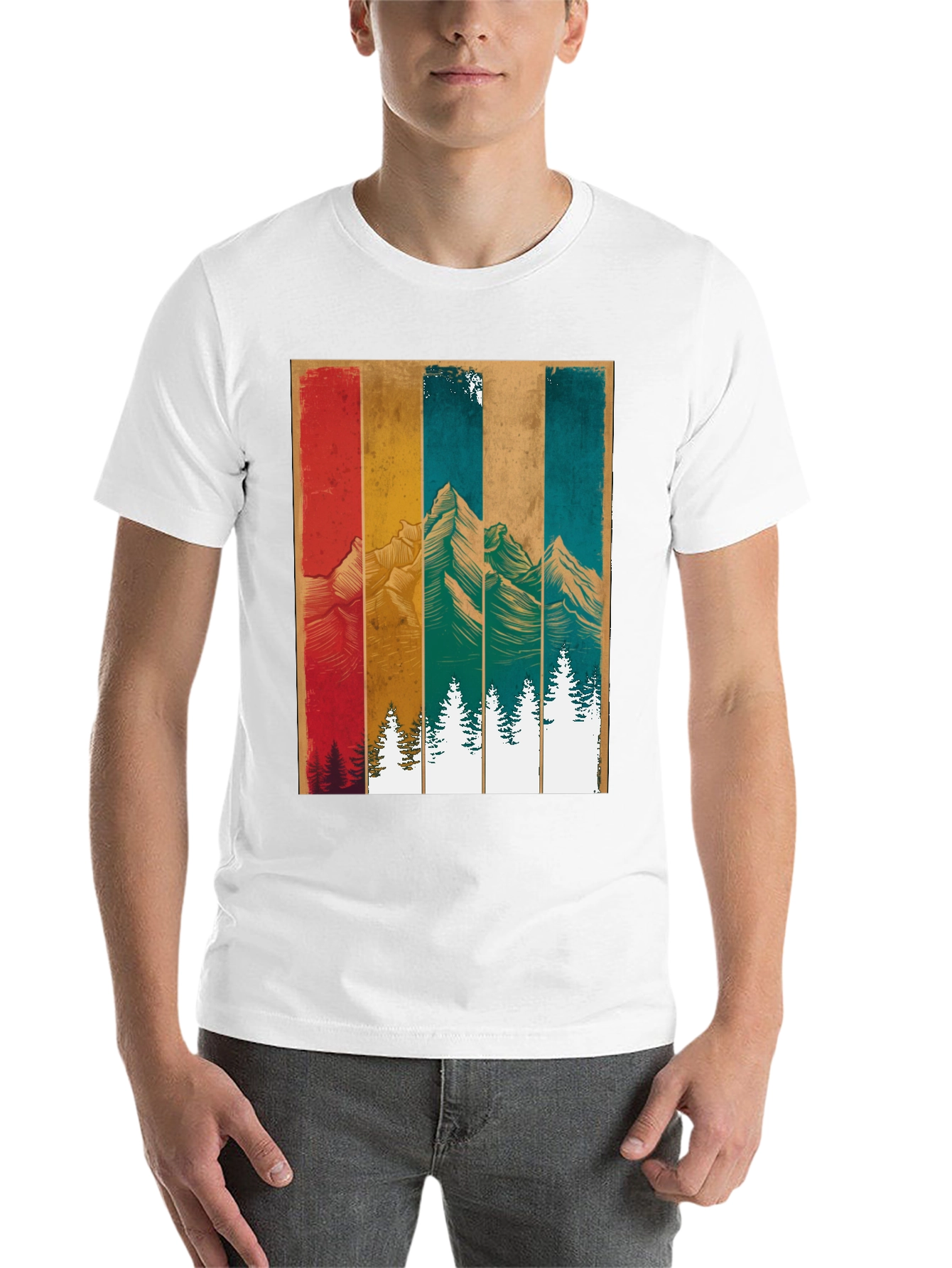 Black Retro Mountainscape Graphic Tee view 14
