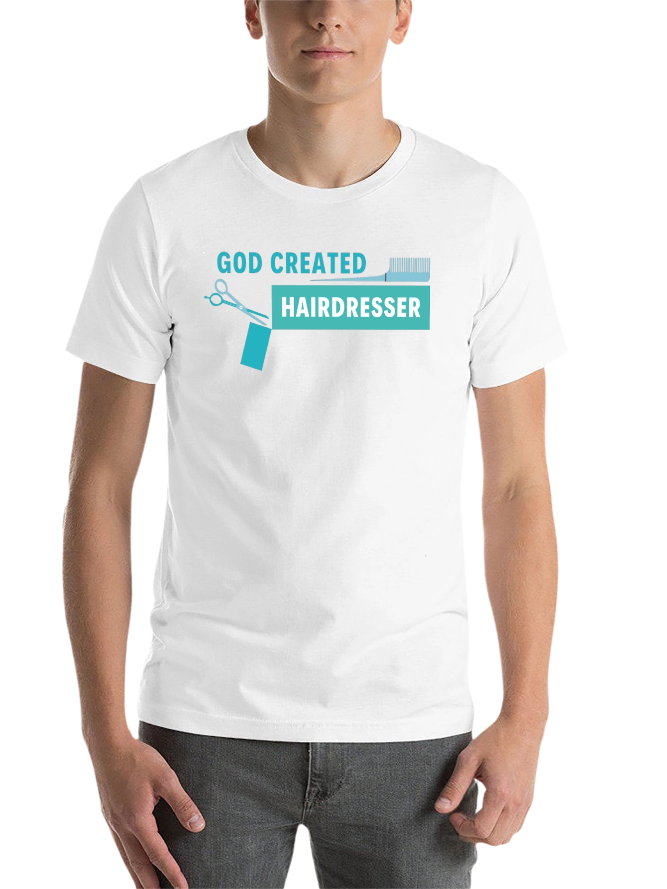 Black God Created Hairdresser T-Shirt - Black view 14