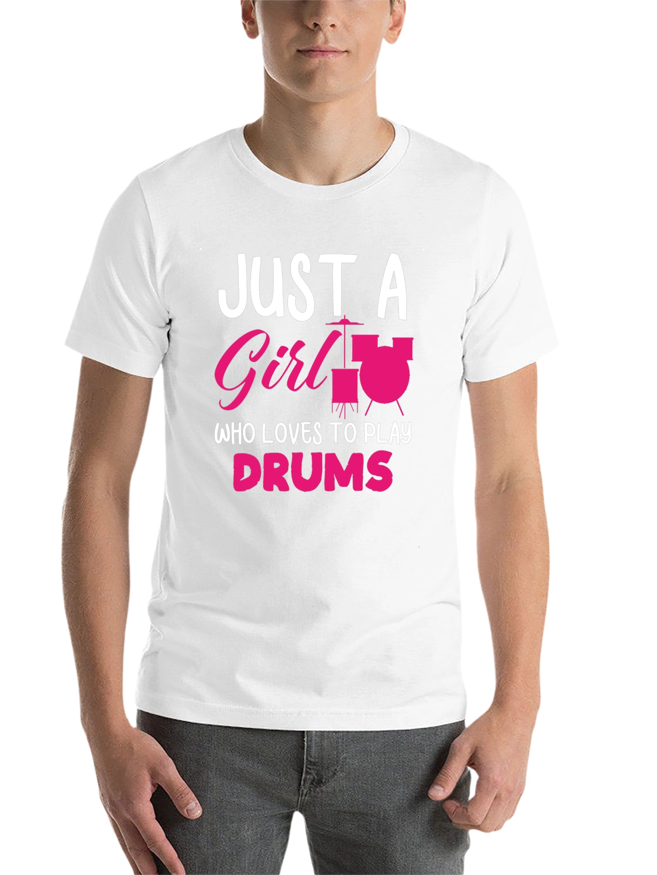 Black Just a Girl Who Loves to Play Drums T-Shirt view 14