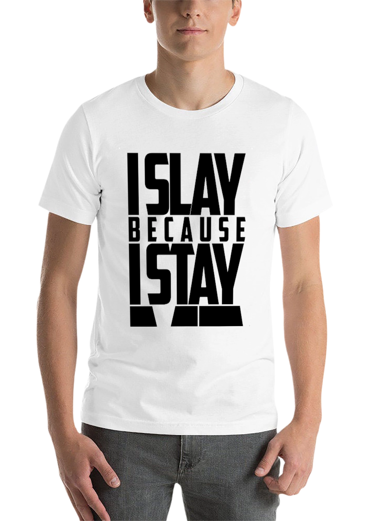 Black Islay Because I Stay Black Graphic T-Shirt view 14