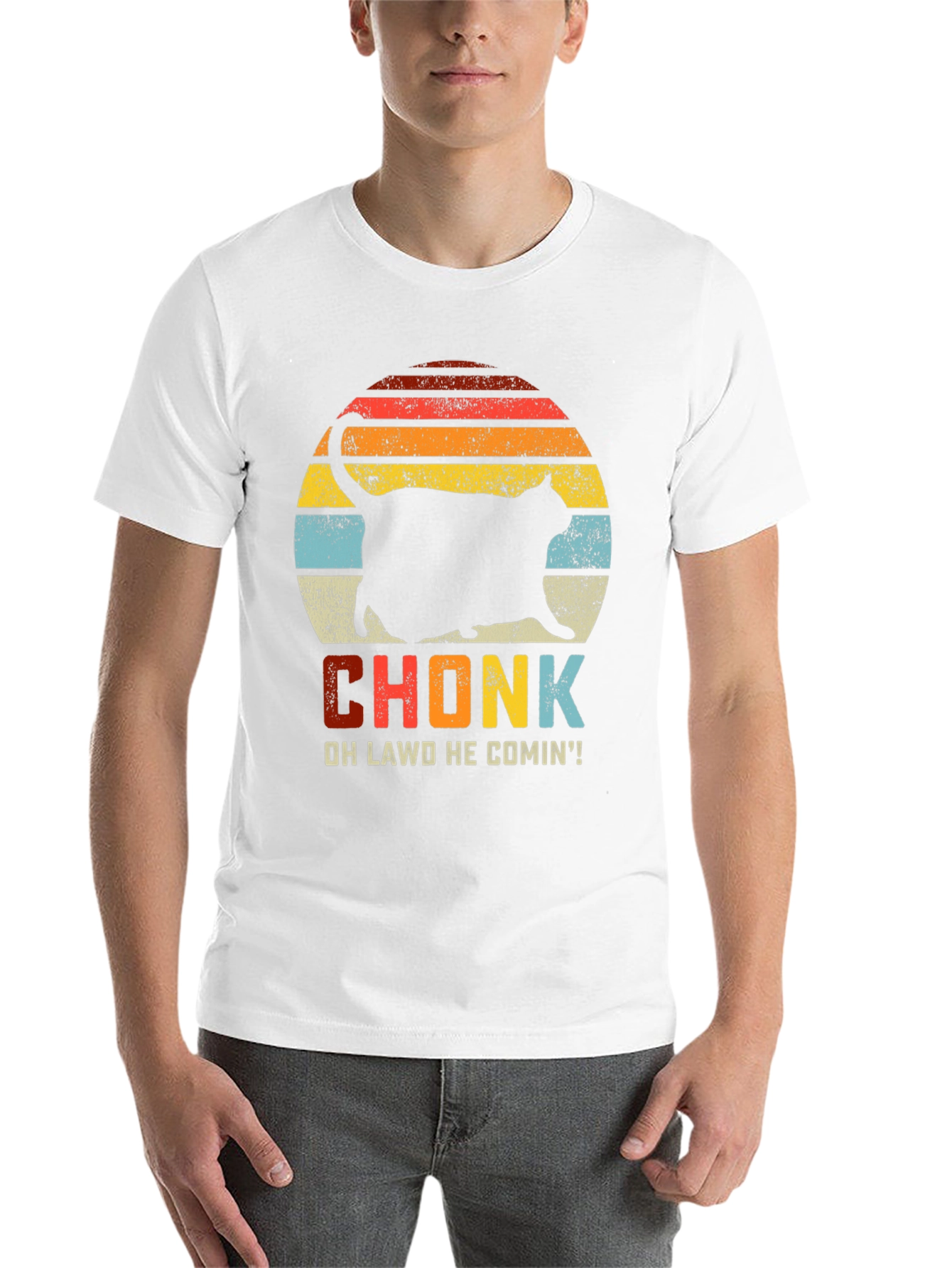 Black Chonk Cat T-Shirt: Oh Lawd He Comin'! view 14