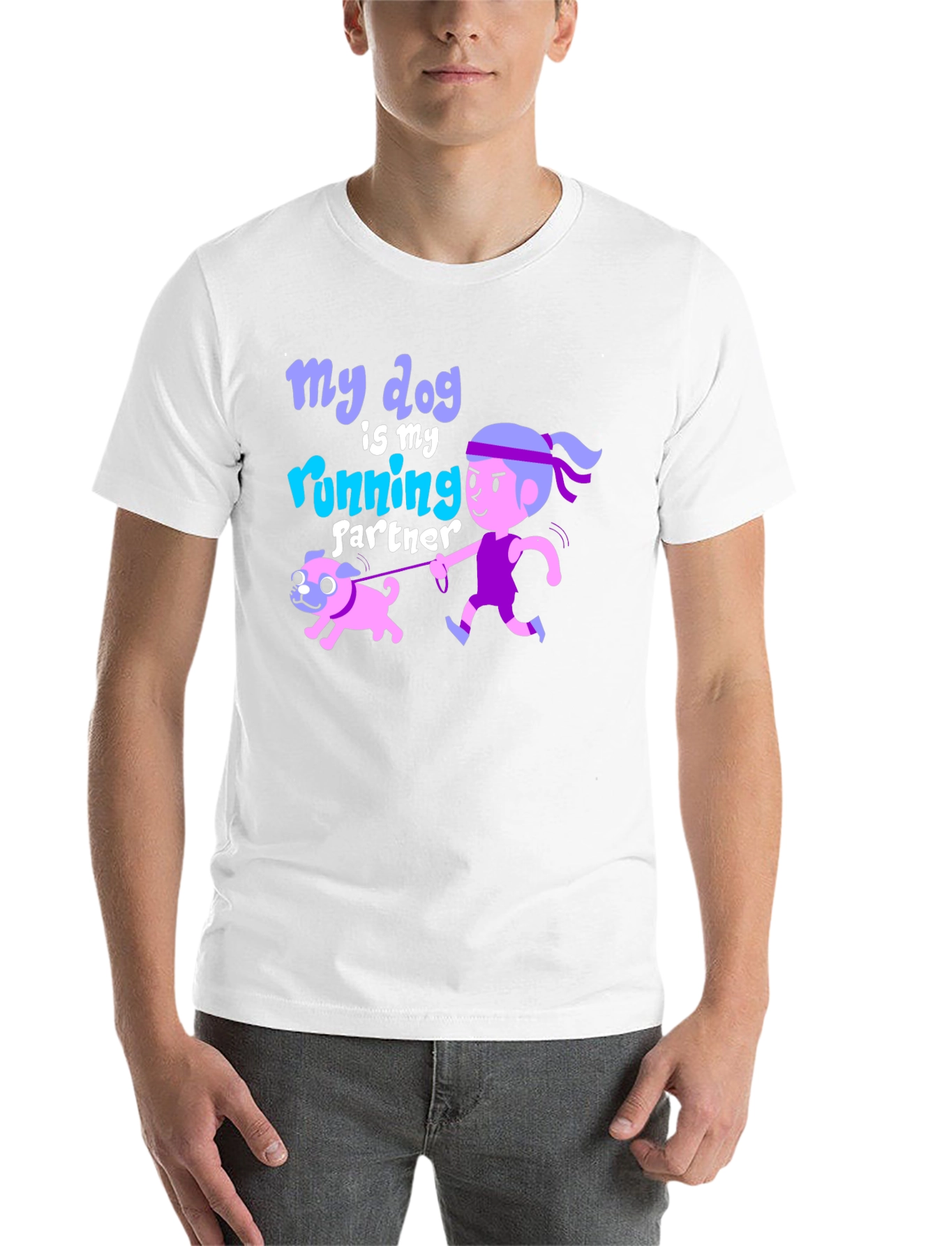 Black Dog Running Partner Graphic Tee - Fun Animal Lover Shirt view 14