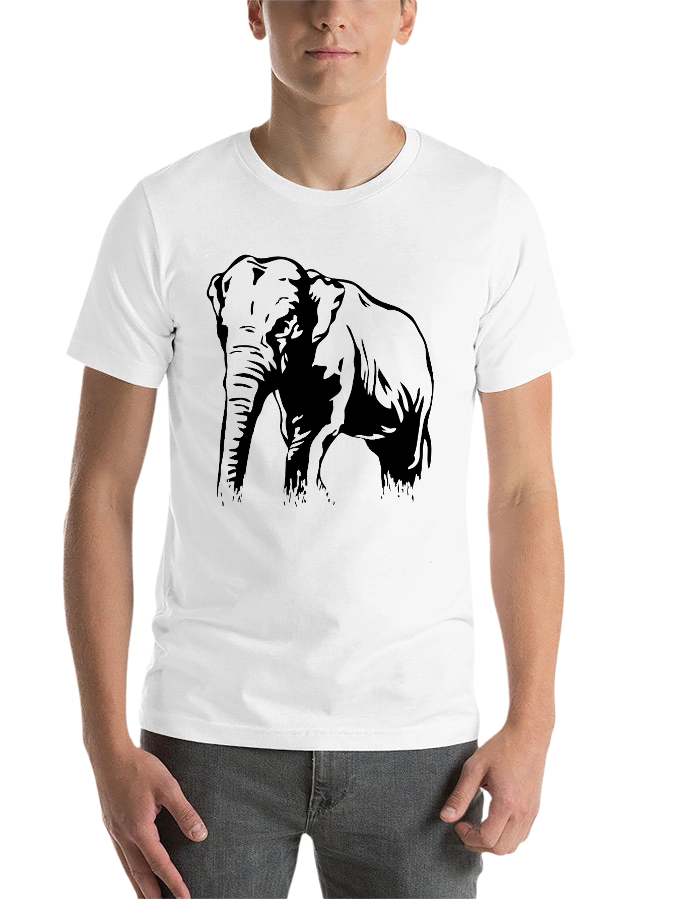 Black Elephant Graphic Black T-Shirt view 14
