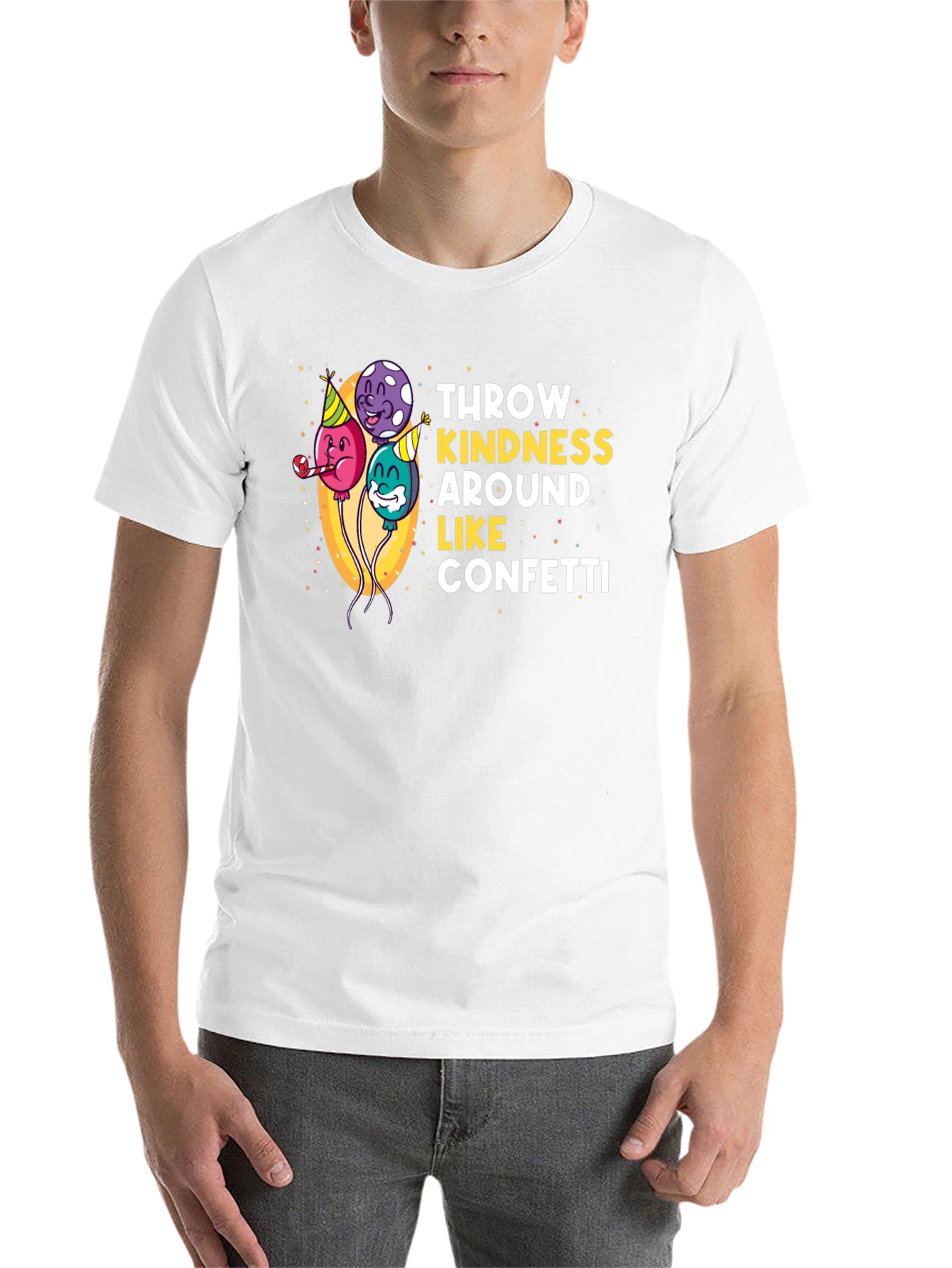 Black Throw Kindness Like Confetti Graphic Tee view 14