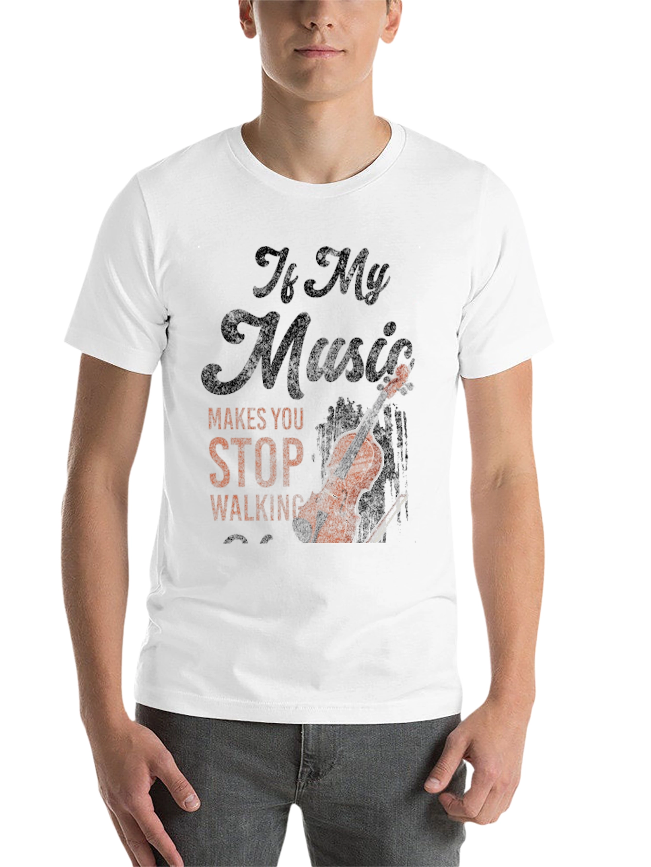 Black Music Makes You Stop Walking Men's T-Shirt view 14