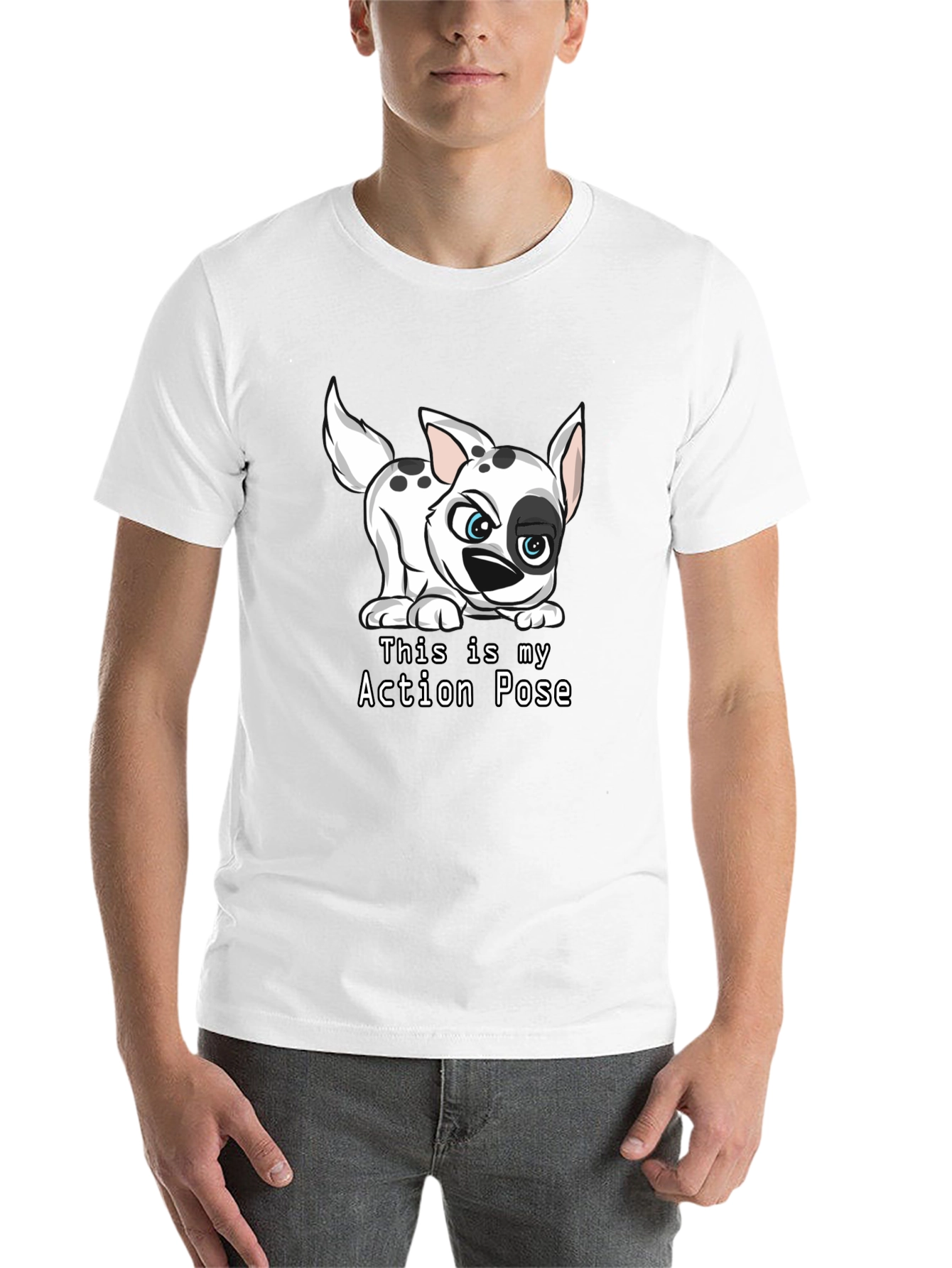 Black Dalmatian Action Pose Black T-Shirt view 14