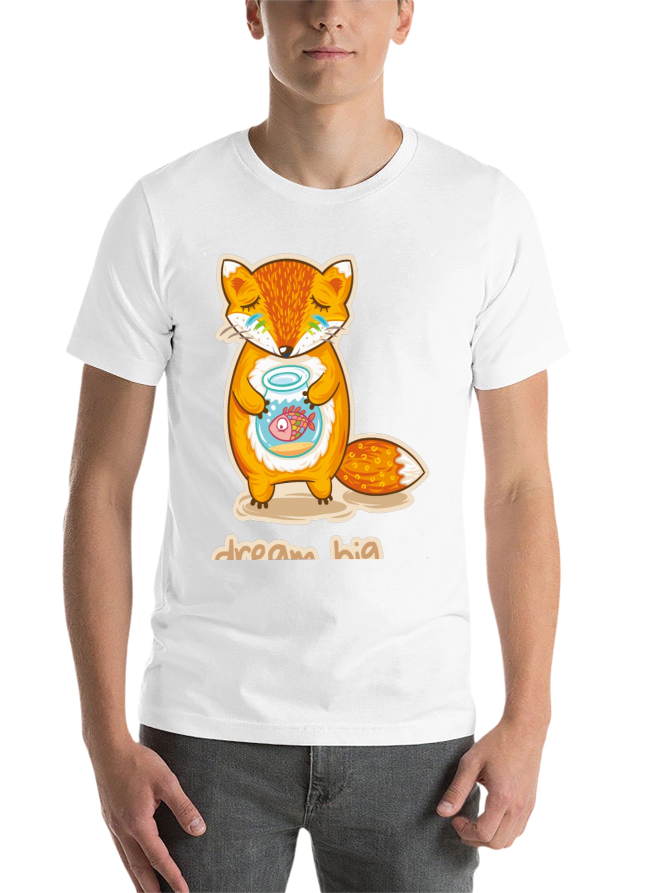 Black Dream Big Fox T-Shirt - Unisex Graphic Tee view 14