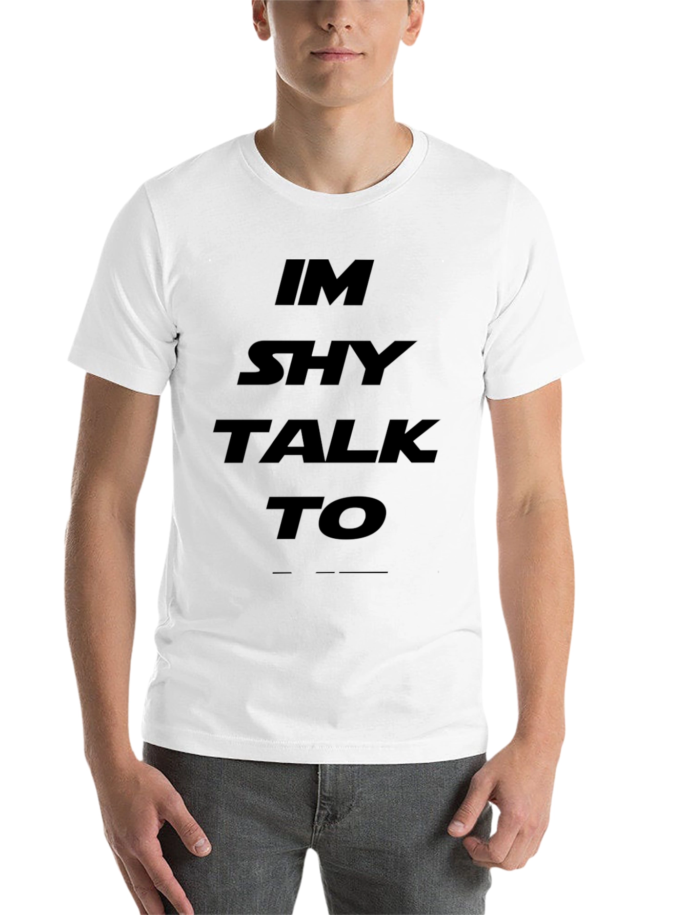 Black Introvert Humor T-Shirt: I'm Shy, Talk To... view 14