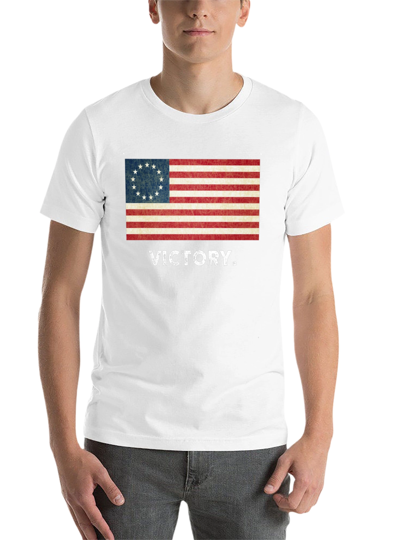 Black Victory Flag Graphic Tee - Patriotic Style view 14