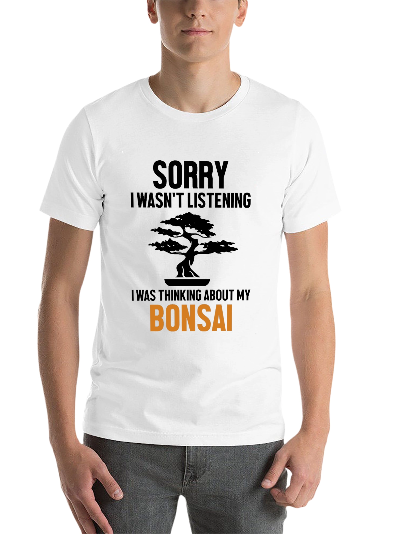 Black Bonsai Tree T-Shirt - Sorry Wasn't Listening Funny Tee view 14