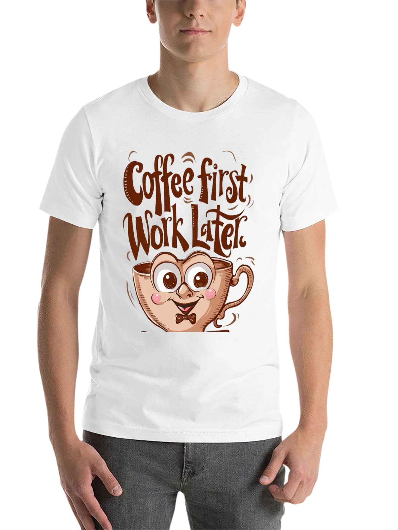 Black Coffee First Funny T-Shirt view 14