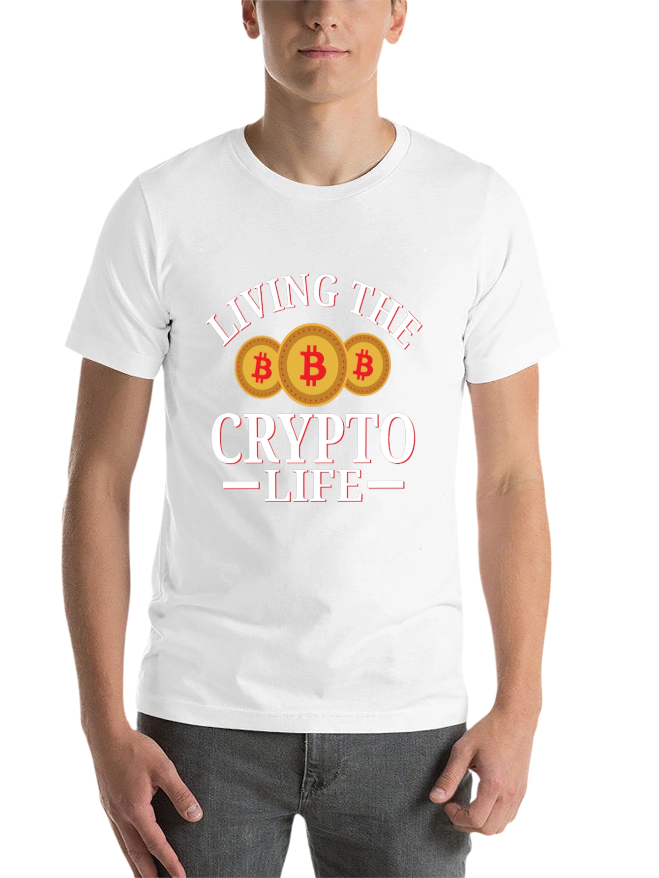 Black Living the Crypto Life T-Shirt Bitcoin Design view 14