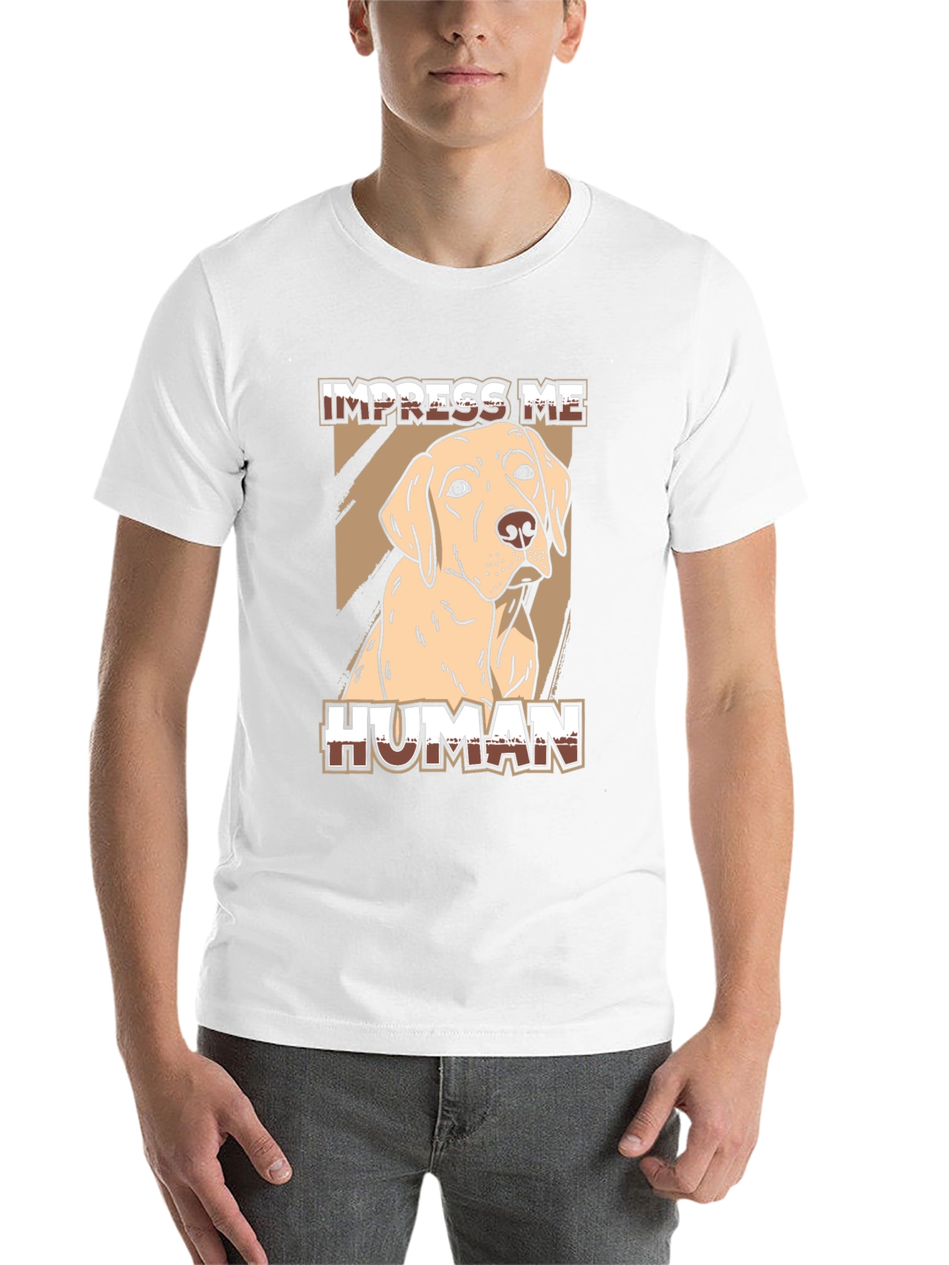 Black Impress Me Human Dog Graphic Tee - Black view 14