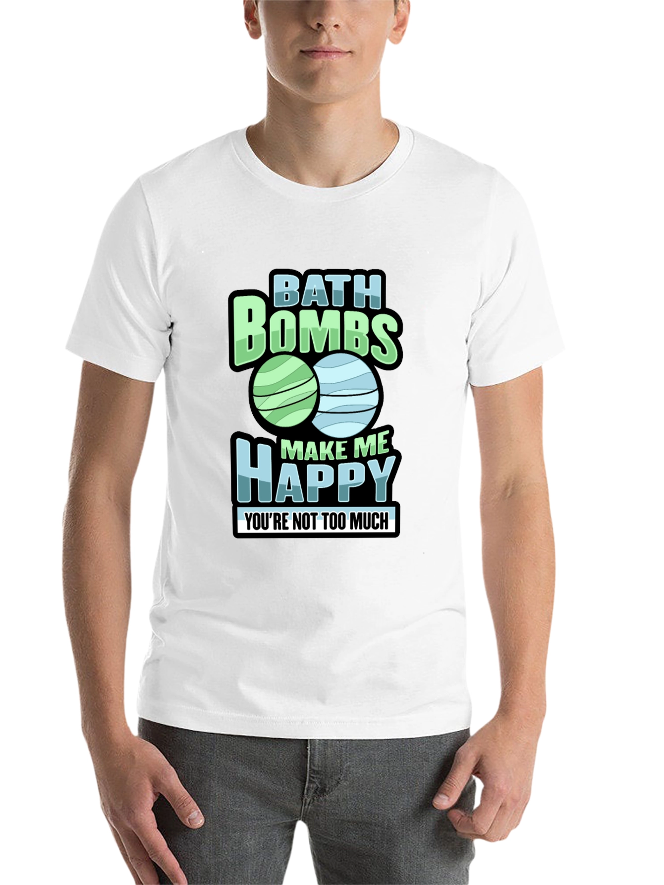 Black Bath Bombs Make Me Happy T-Shirt Funny Bath Lover Tee view 14