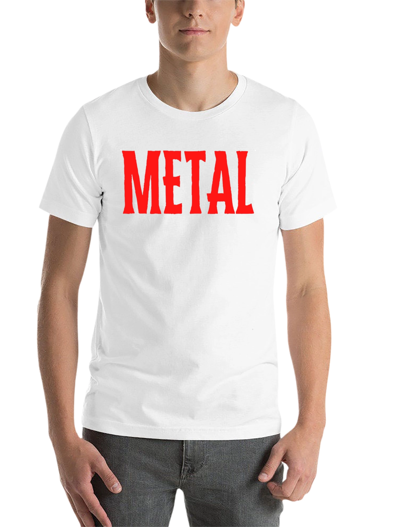 Black Metal Band Fan T-Shirt - Red Text Design view 14