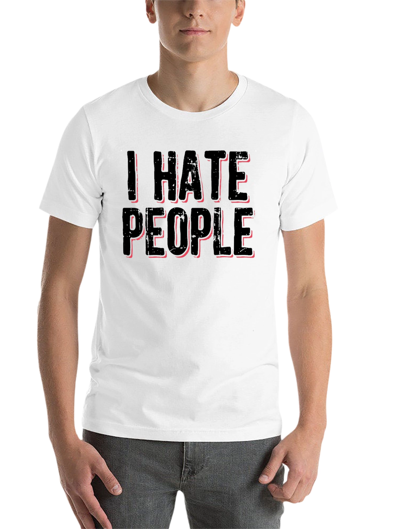 Black I Hate People Graphic T-Shirt - Anti-Social Tee view 14