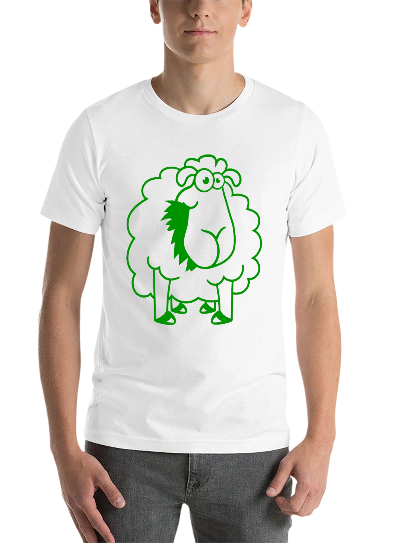Black Funny Sheep Graphic Tee - Black Cotton T-Shirt view 14