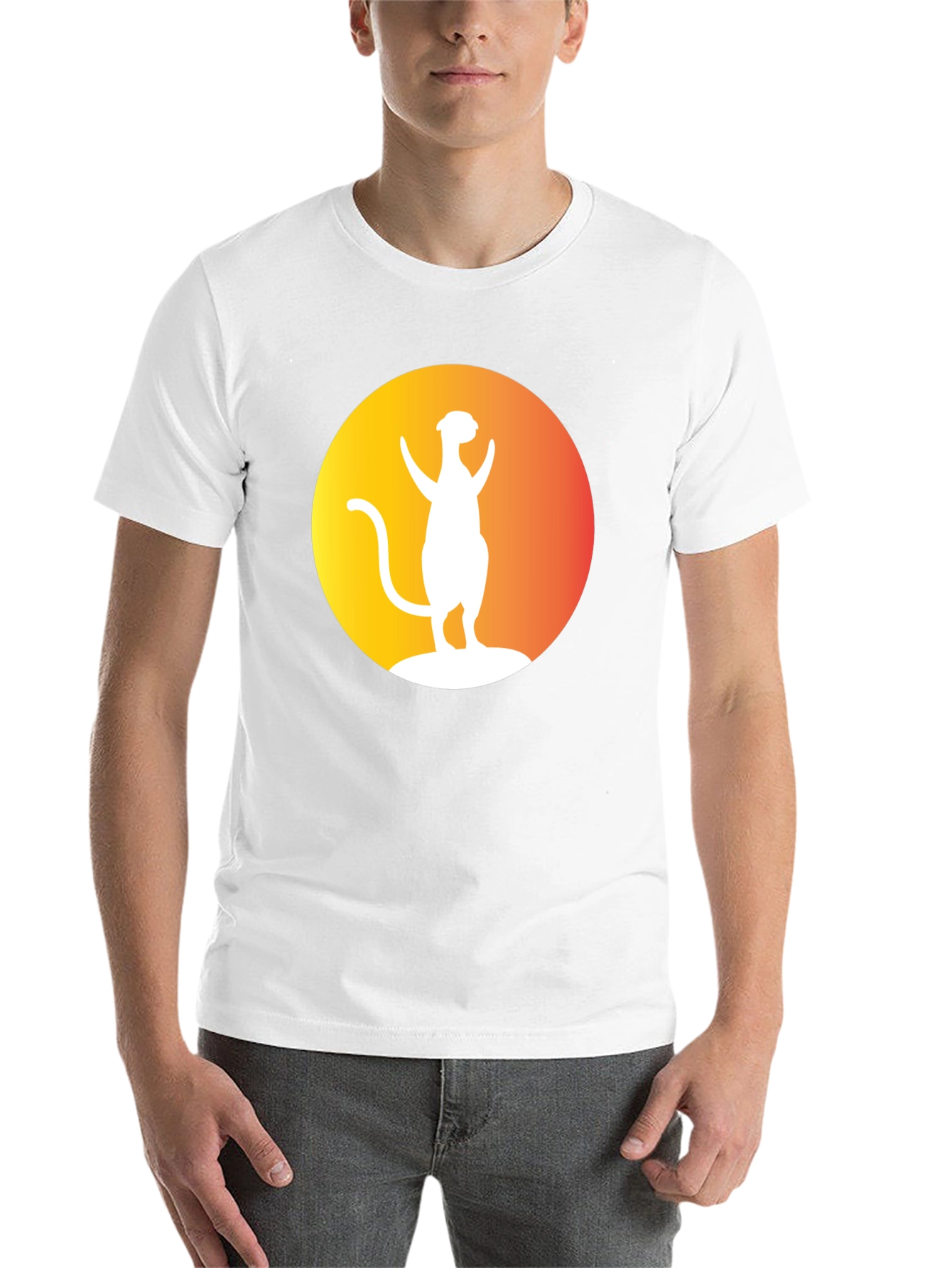 Black Meerkat Silhouette Graphic Tee - Unisex Black T-Shirt view 14