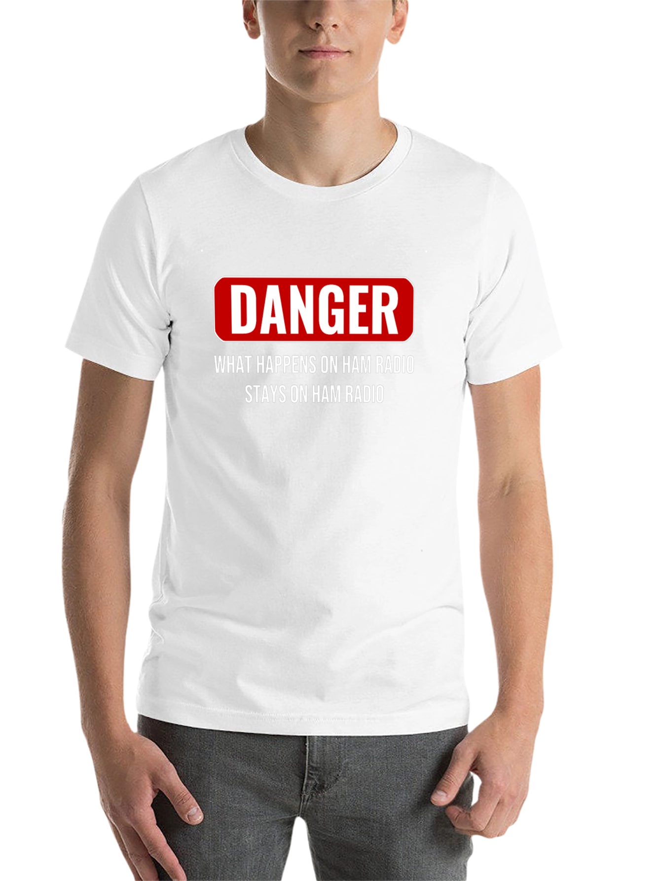 Black Danger Ham Radio T-Shirt - What Happens Stays view 14