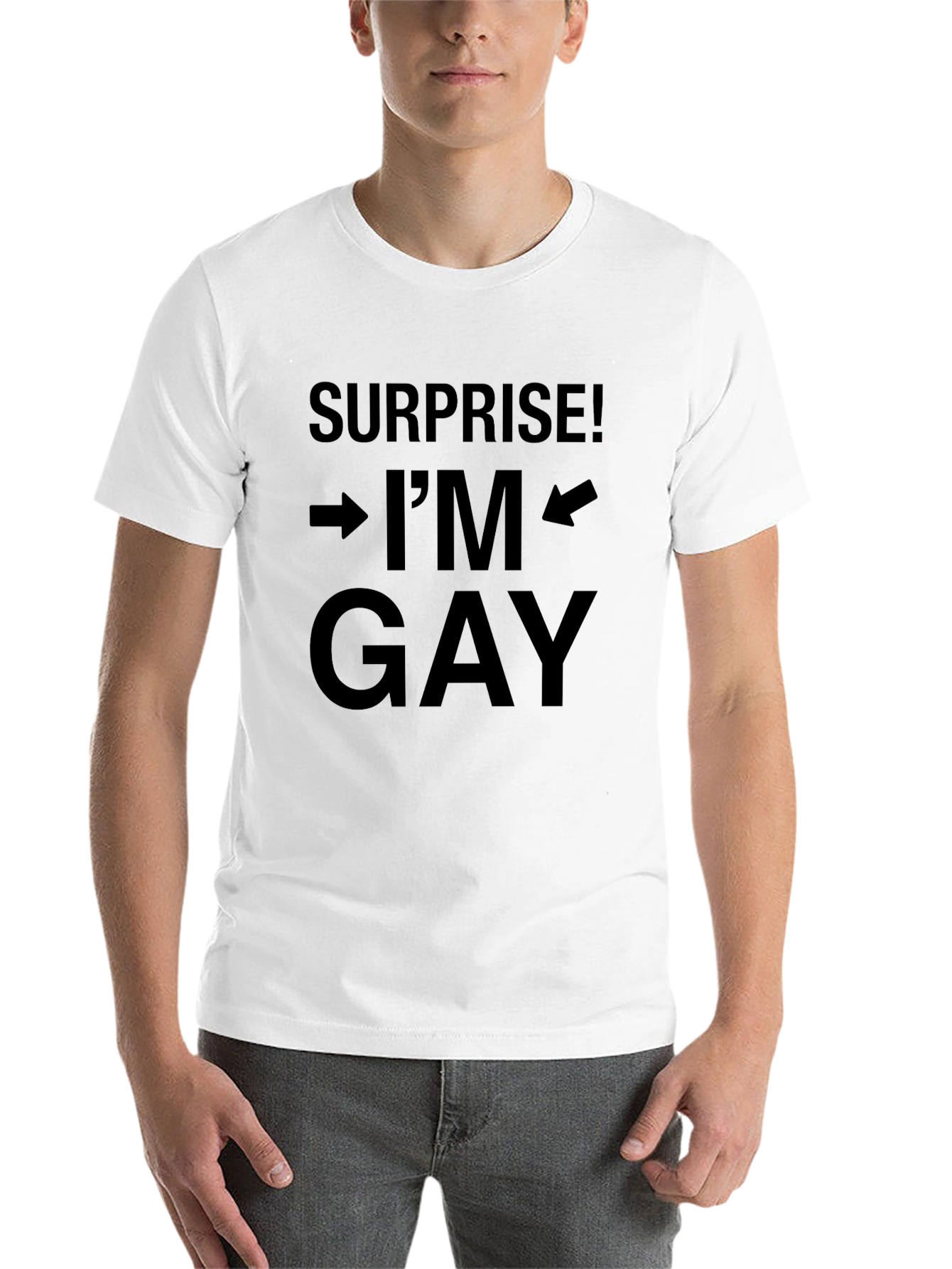 Black Surprise! I'm Gay T-Shirt - Bold Statement Tee view 14