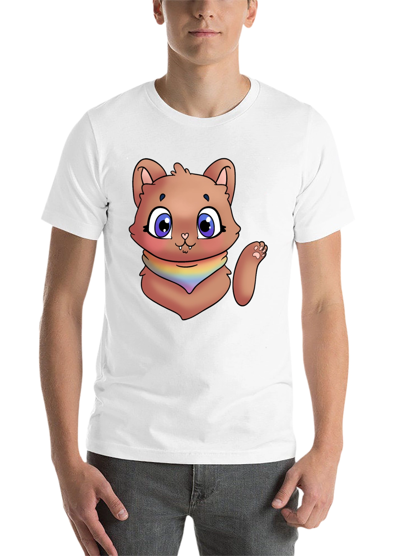 Black Cartoon Cat T-Shirt view 14