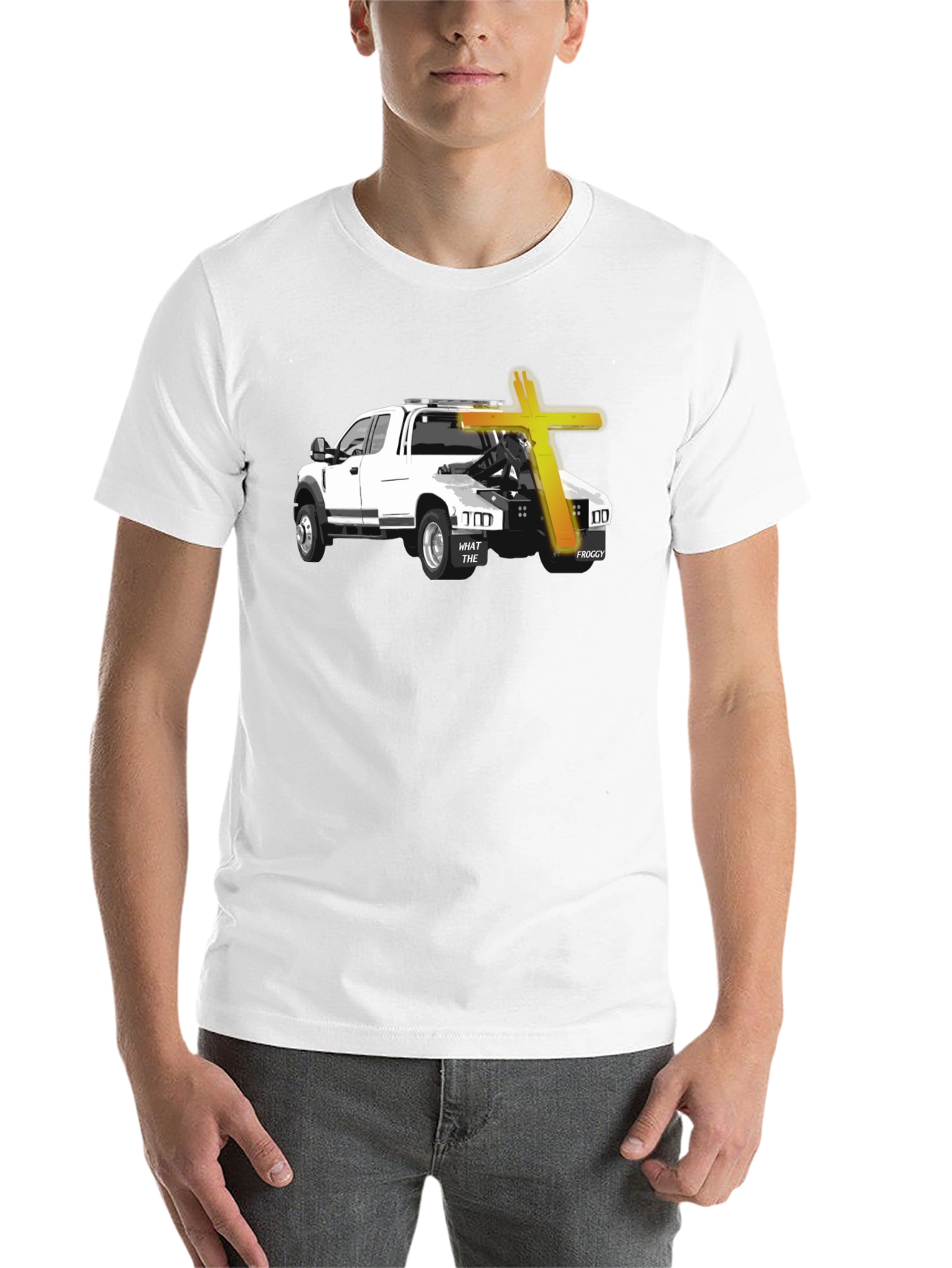 Black Tow Truck & Cross Graphic T-Shirt - Black view 14
