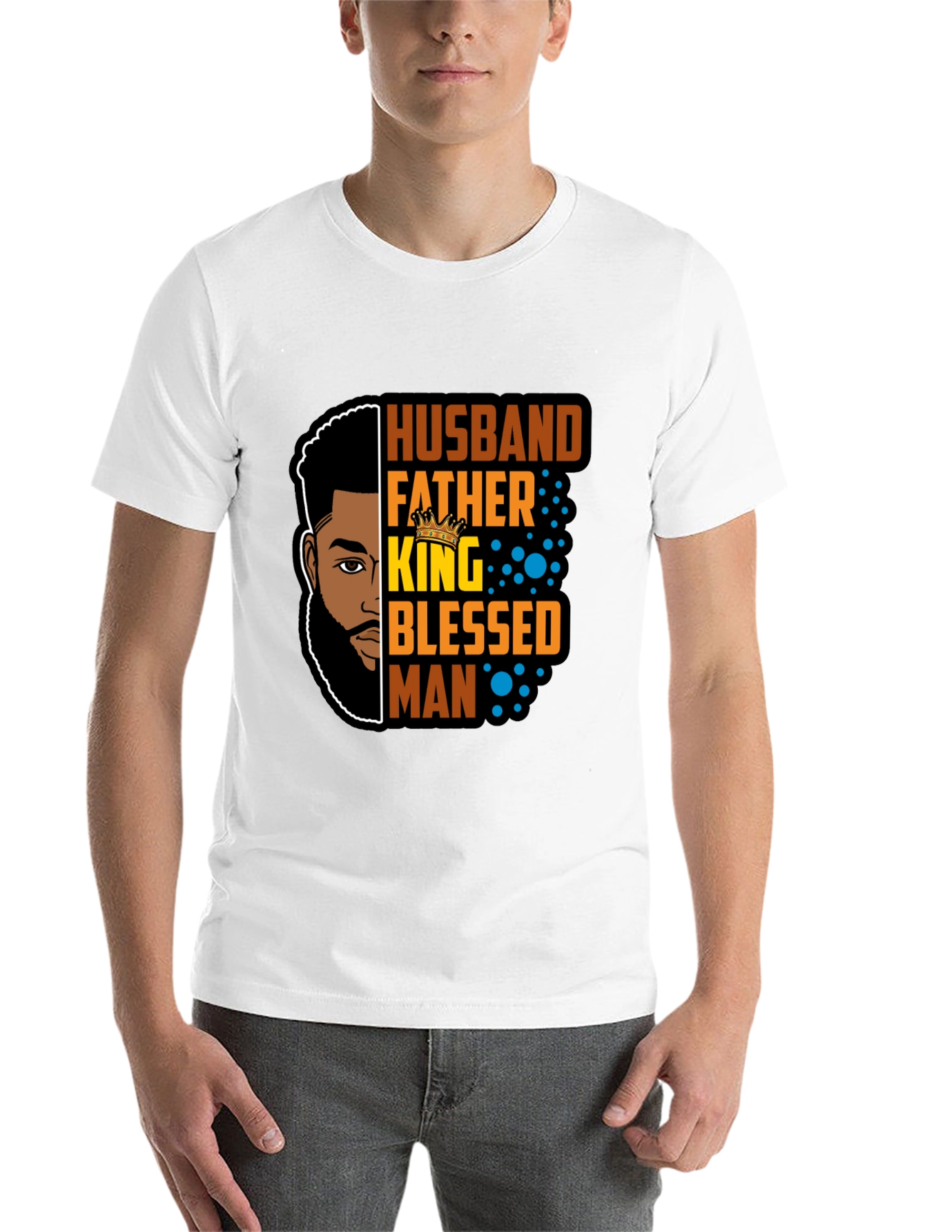 Black Husband Father King Blessed Man Black T-Shirt view 14